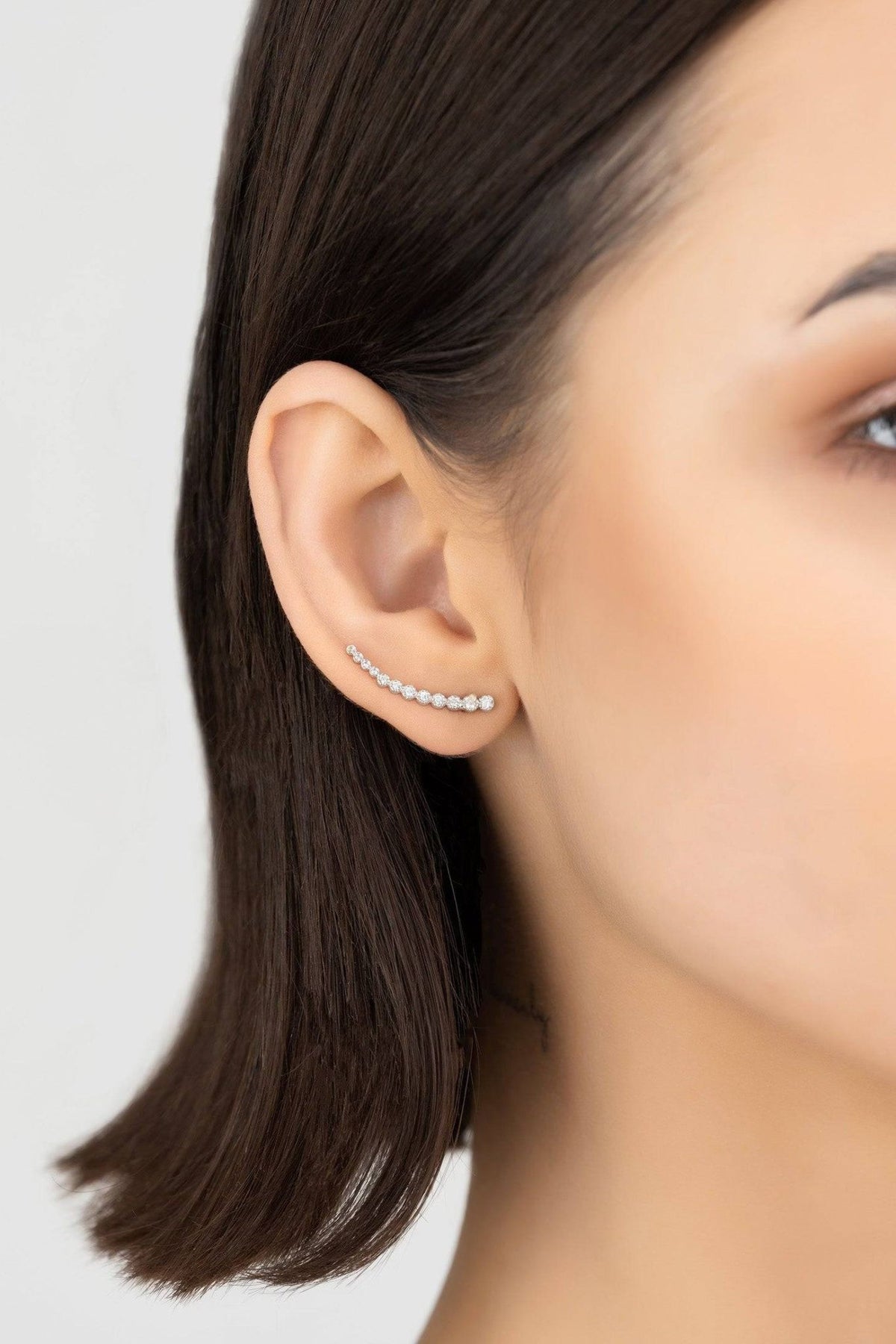 Sparkle Ear Climbers Silver - LATELITA Earrings