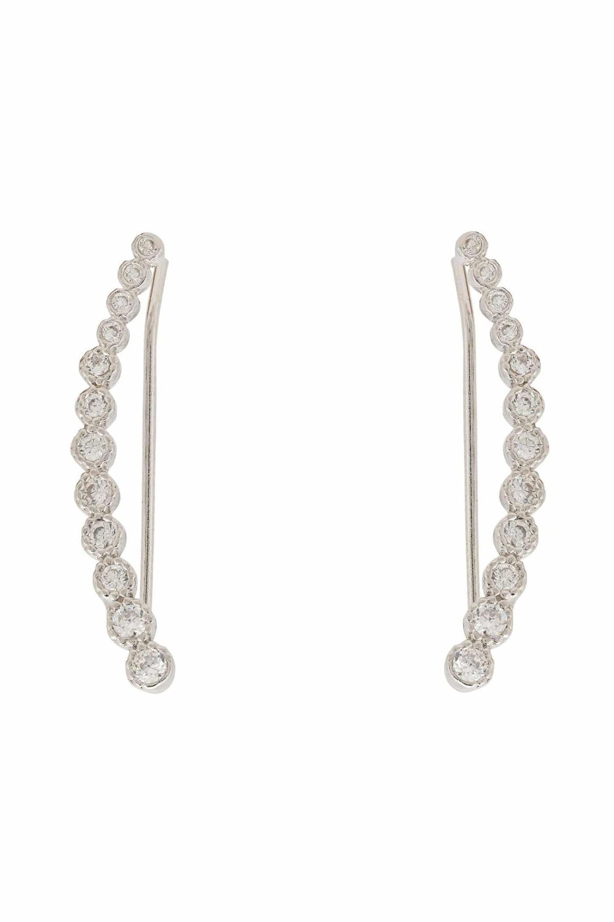 Sparkle Ear Climbers Silver - LATELITA Earrings