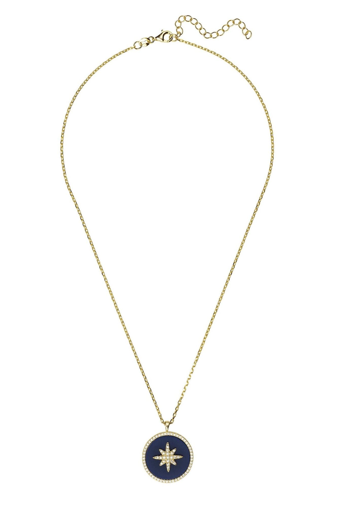 Starry Night Lapis Lazuli Pendant Necklace Gold - LATELITA Necklaces