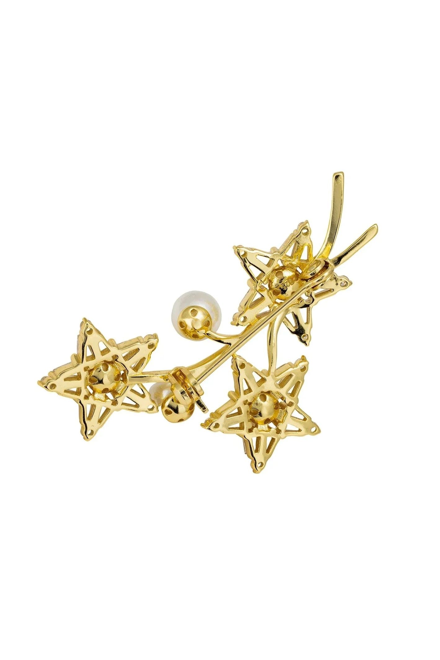 Starry Night Pearl Brooch Gold - LATELITA Brooches