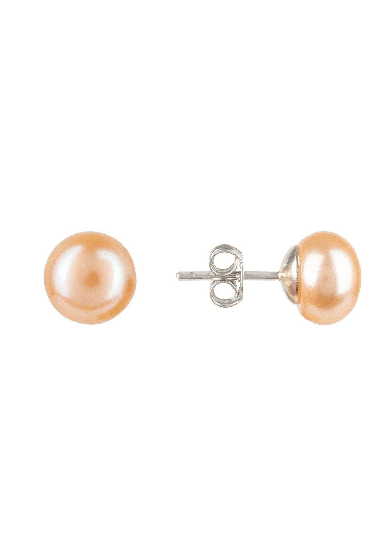 Sterling Silver 8Mm Earring Natural Pink Pearl - LATELITA Earrings
