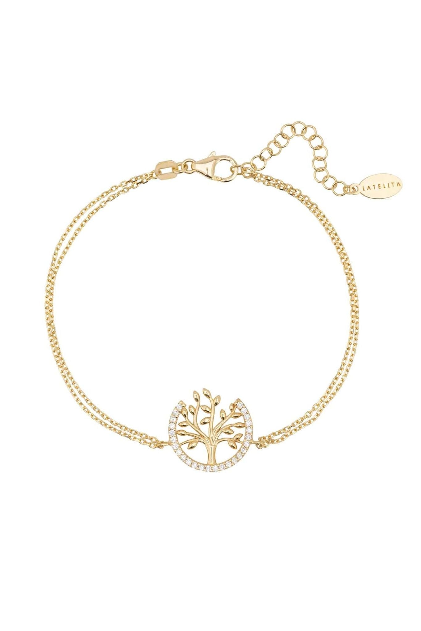 Tree Of Life Open Circle Bracelet Gold - LATELITA Bracelets