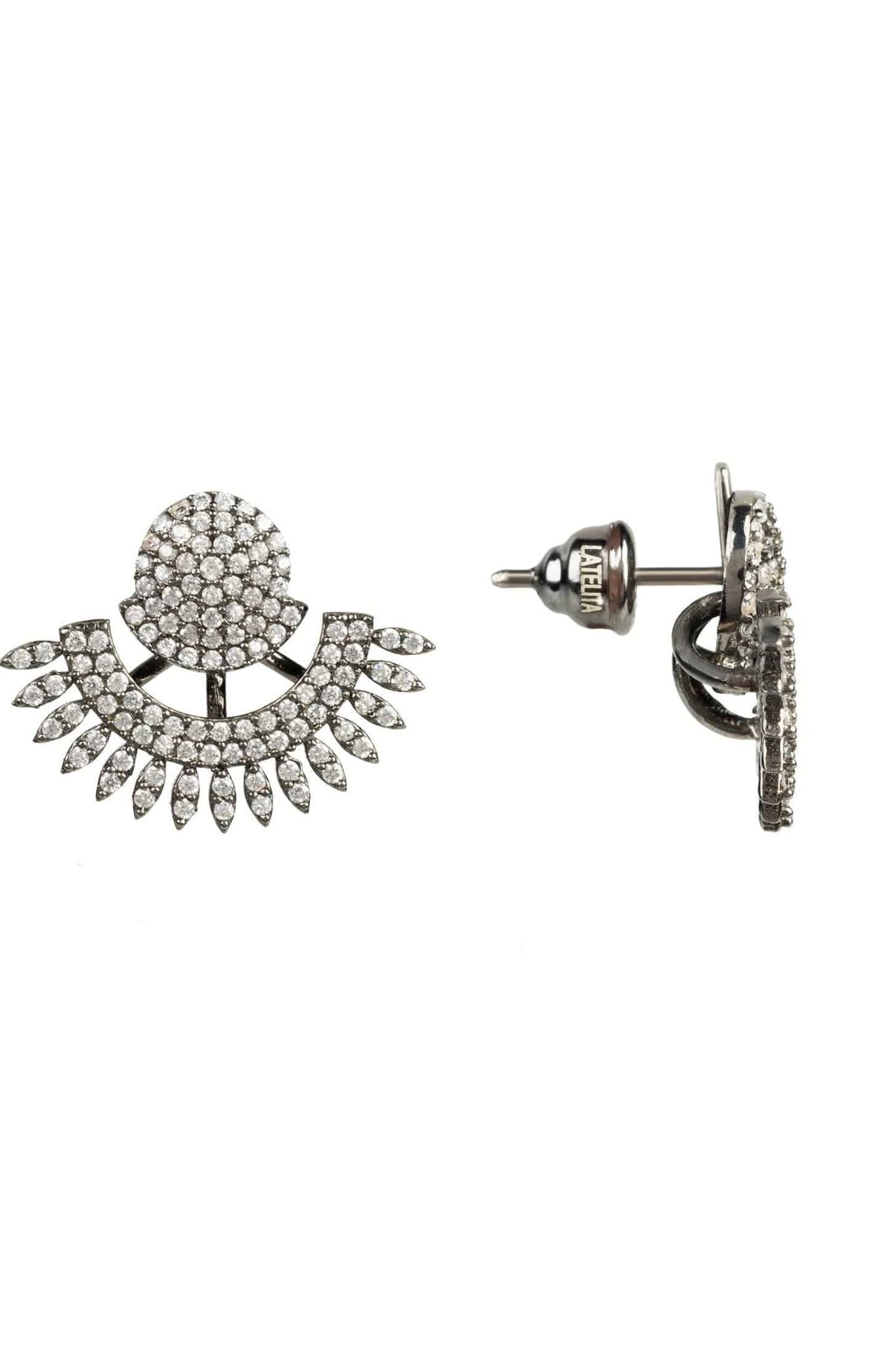 Tribal Ear Jacket & Earrings Oxidised - LATELITA Earrings