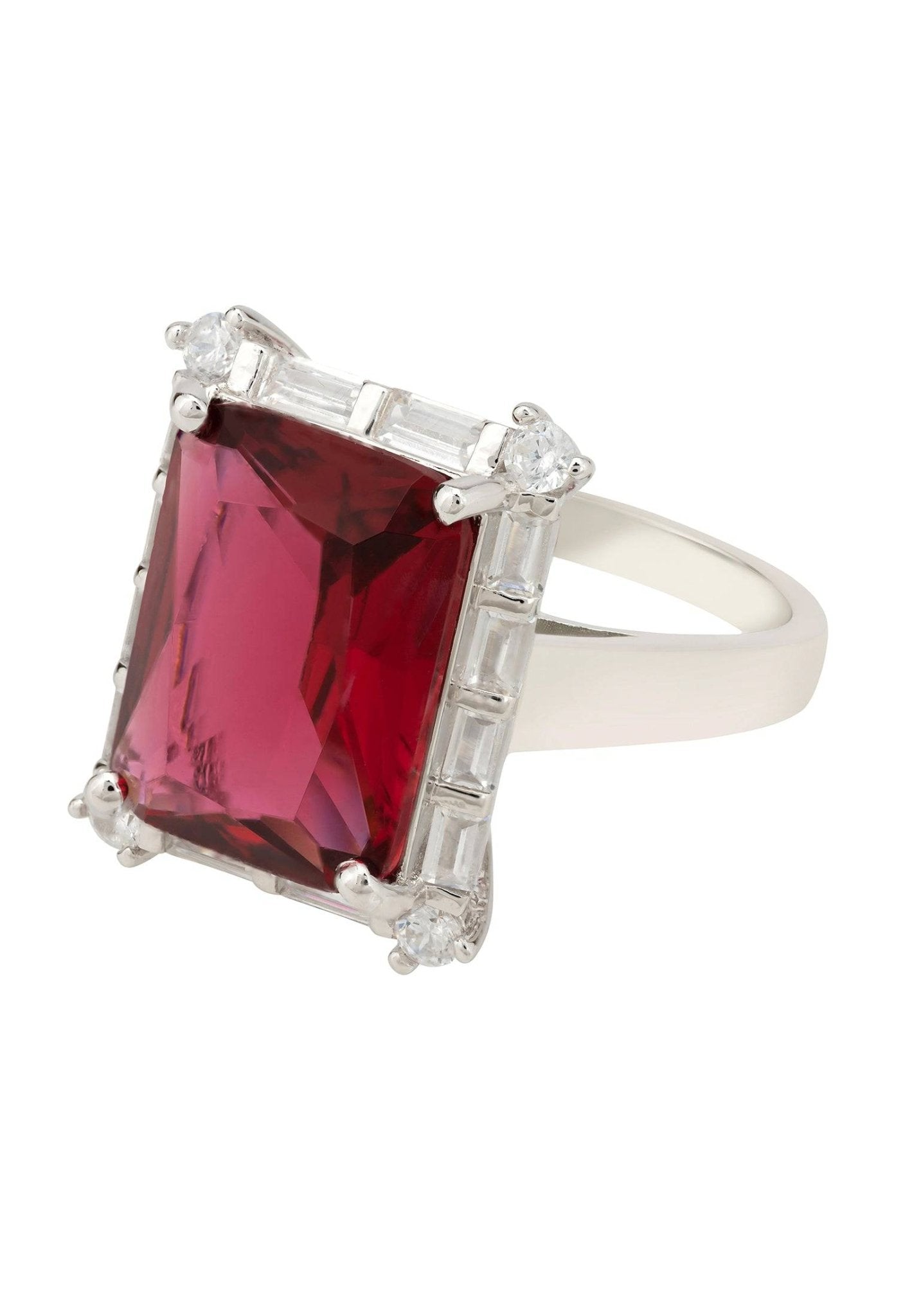 Tudor Silver Ring Ruby - LATELITA Rings