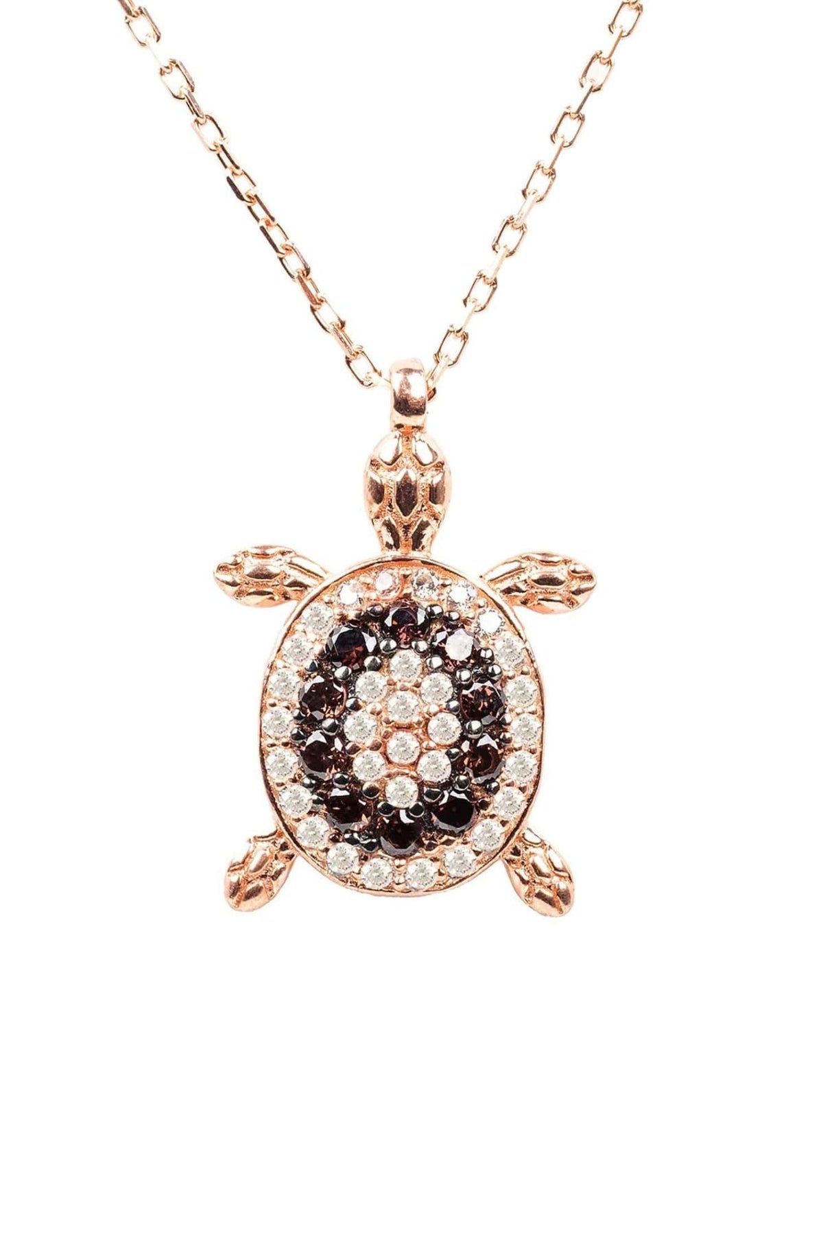 Turtle Chocolate Pendant Necklace Pink Rosegold - LATELITA Necklaces
