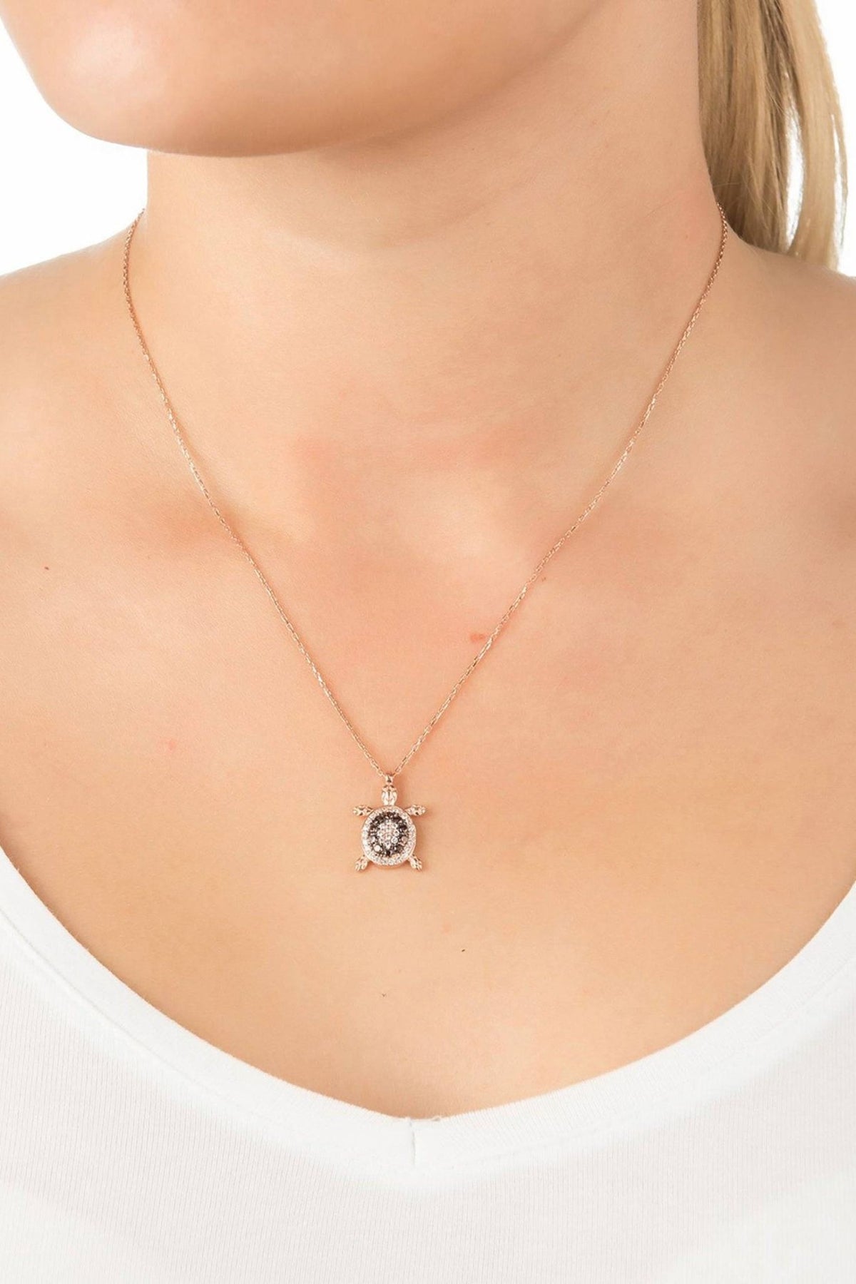 Turtle Chocolate Pendant Necklace Pink Rosegold - LATELITA Necklaces
