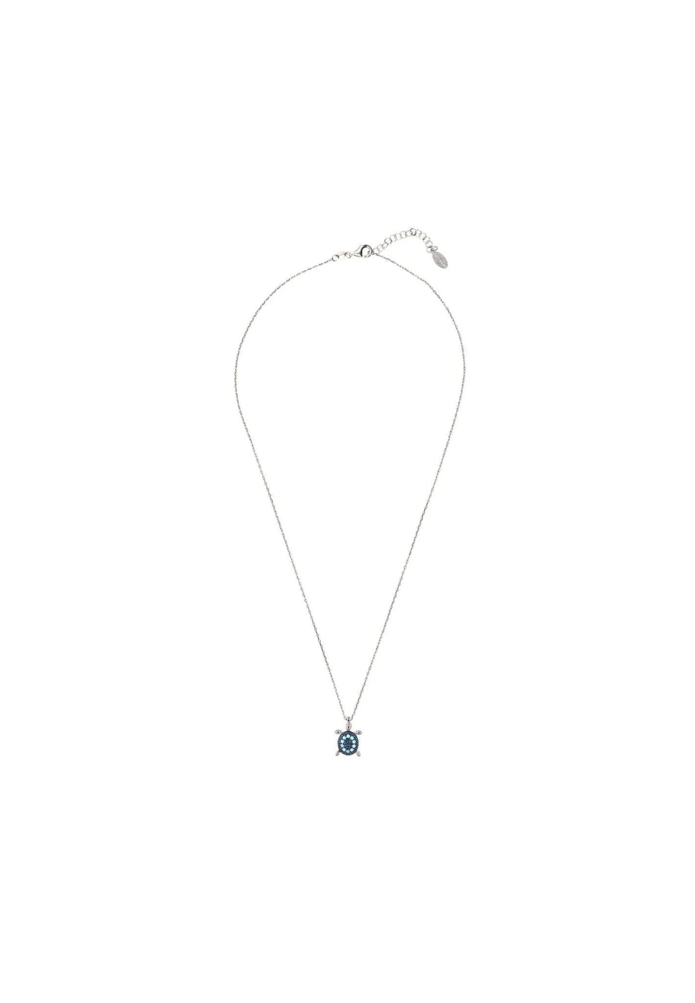 Turtle Turquoise Blue Pendant Necklace Silver - LATELITA Necklaces