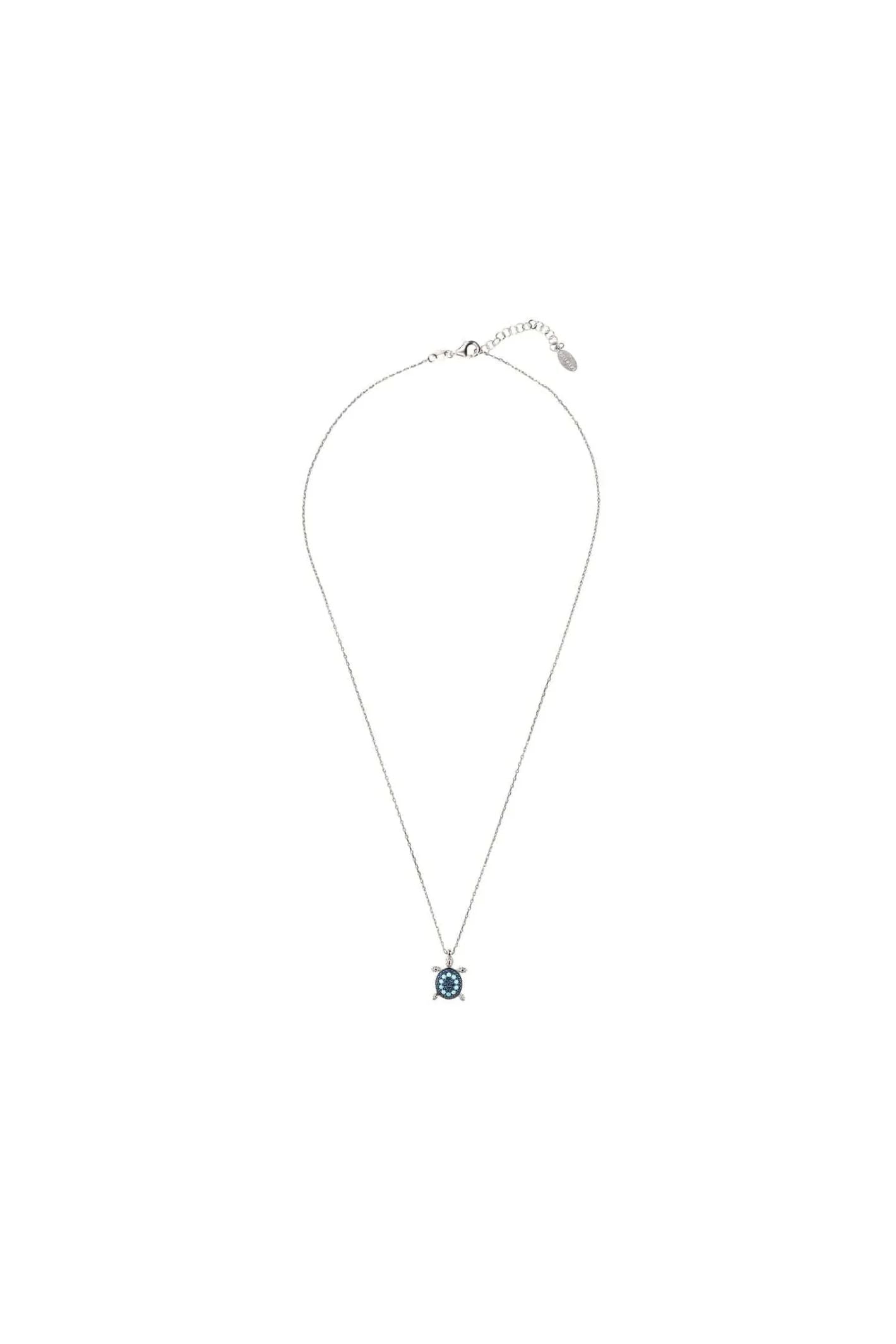 Turtle Turquoise Blue Pendant Necklace Silver - LATELITA Necklaces
