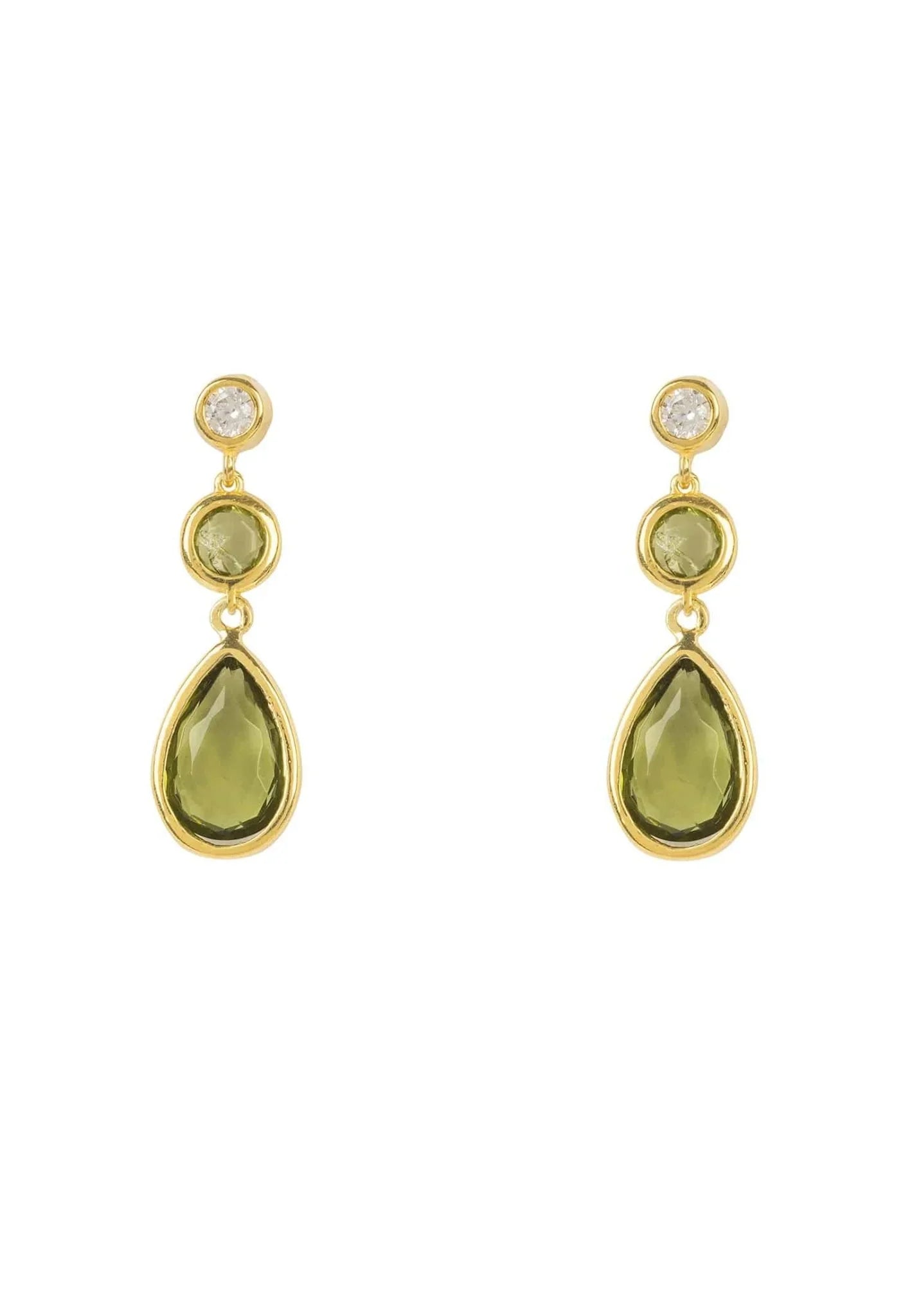 Tuscany Gemstone Drop Earring Gold Peridot - LATELITA Earrings
