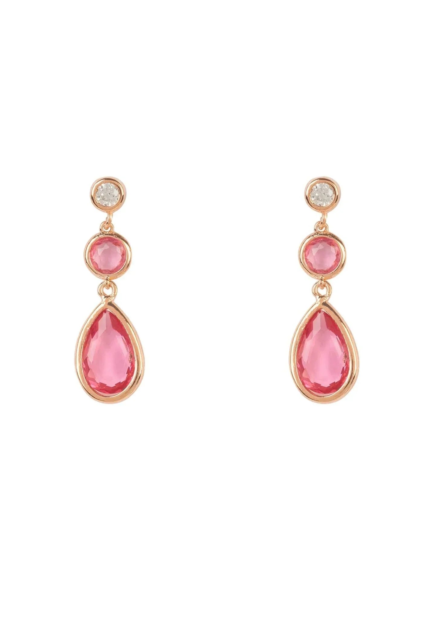 Tuscany Gemstone Drop Earring Rose Gold Pink Tourmaline - LATELITA Earrings