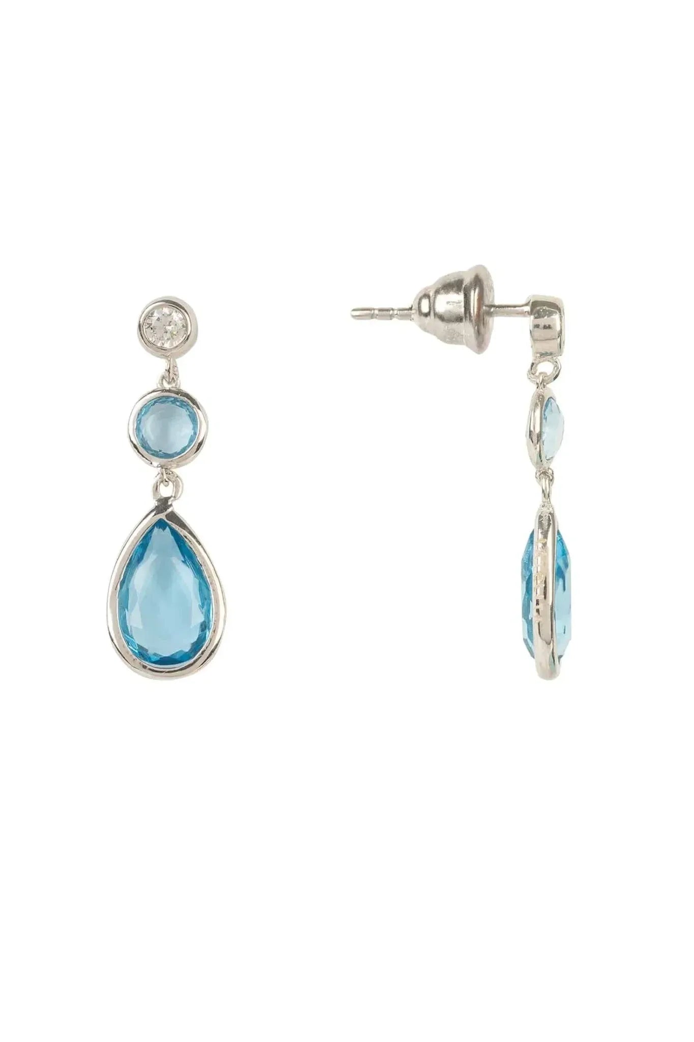 Tuscany Gemstone Drop Earring Silver Blue Topaz Hydro - LATELITA Earrings