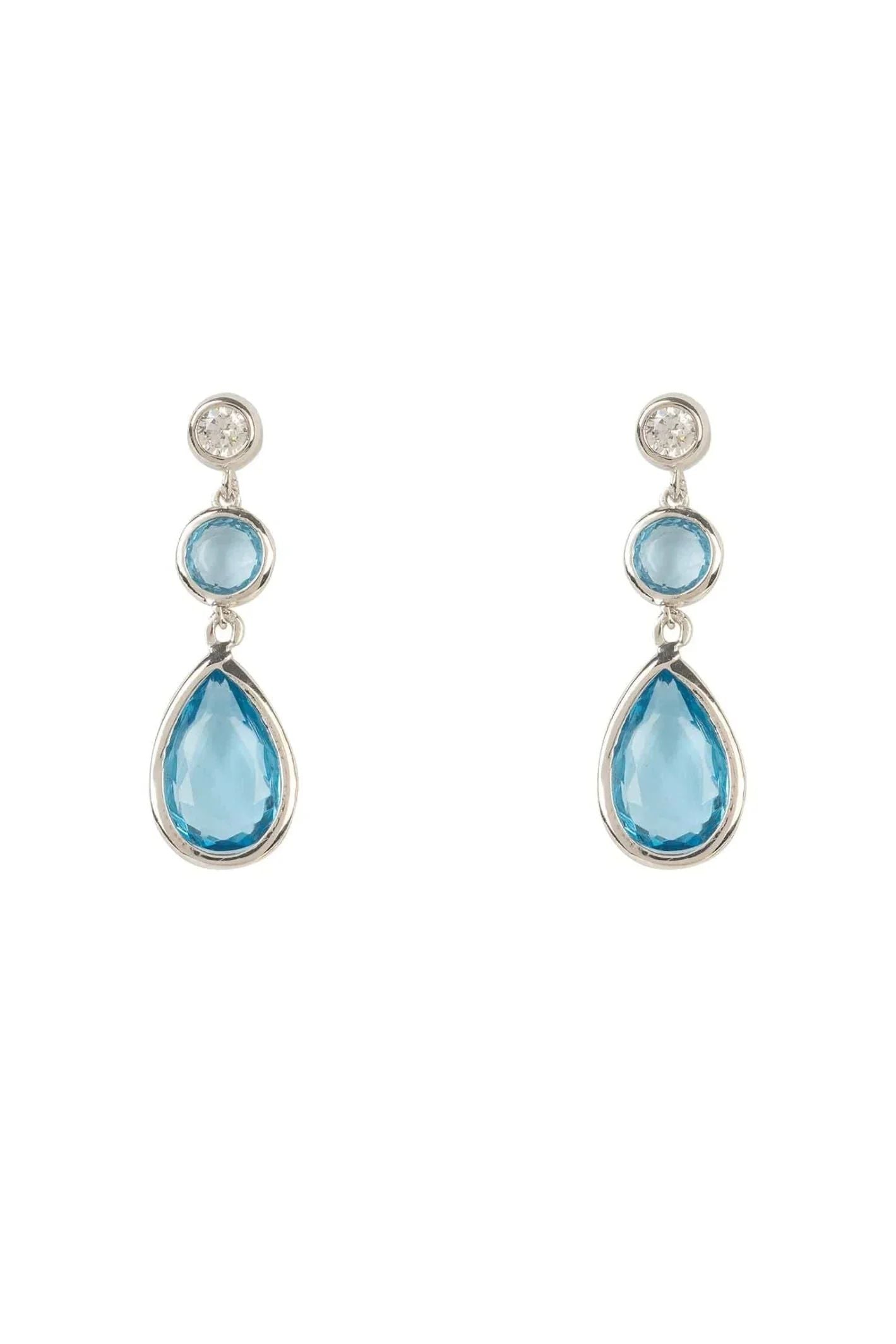 Tuscany Gemstone Drop Earring Silver Blue Topaz Hydro - LATELITA Earrings
