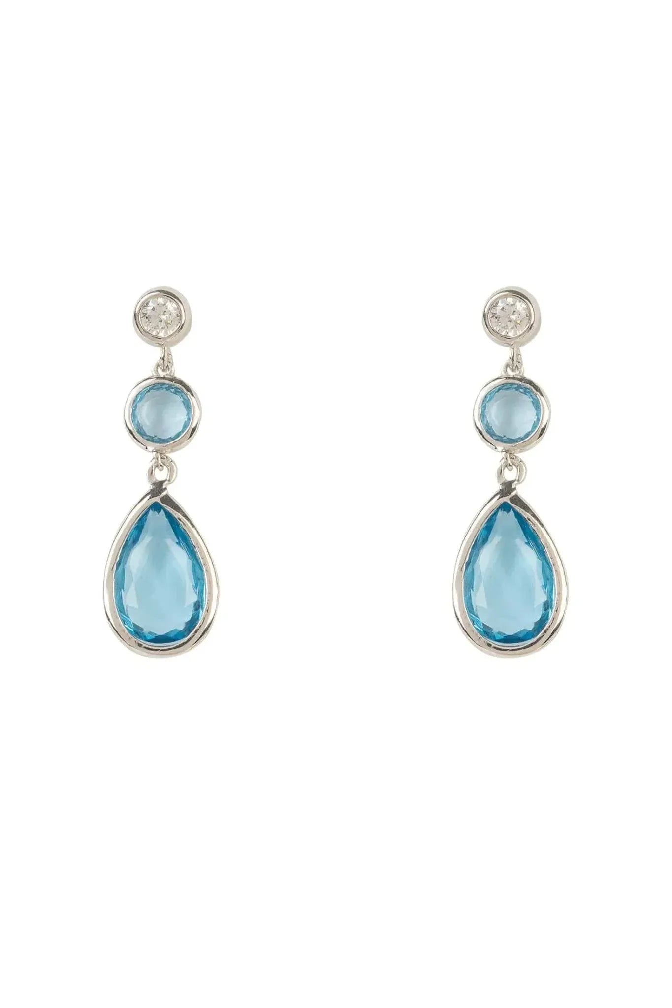 Tuscany Gemstone Drop Earring Silver Blue Topaz Hydro - LATELITA Earrings