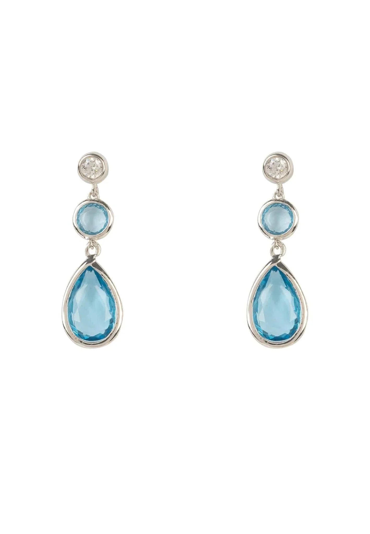 Tuscany Gemstone Drop Earring Silver Blue Topaz Hydro - LATELITA Earrings