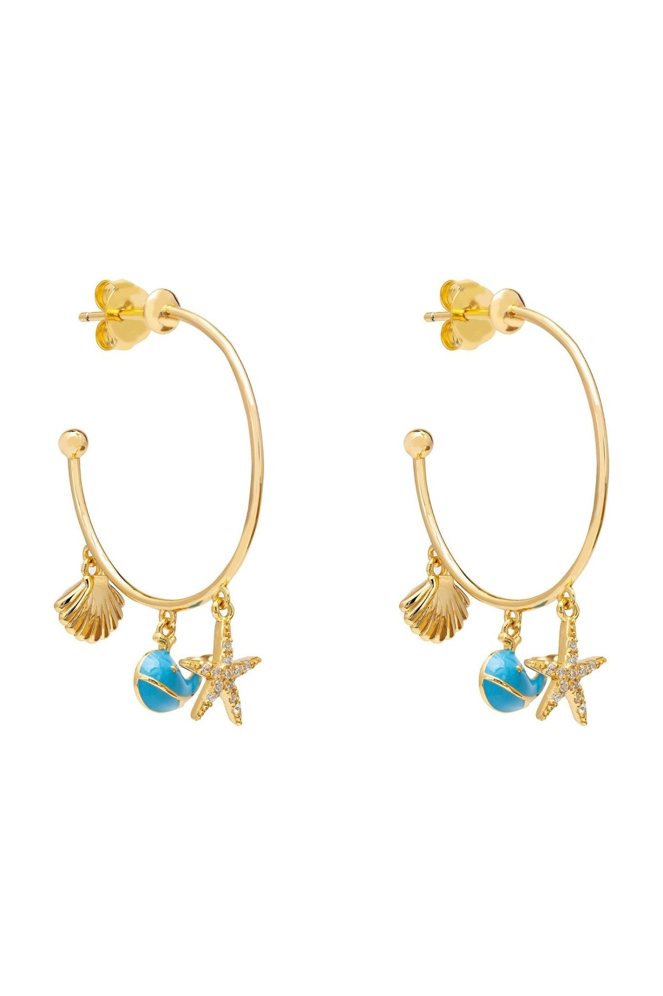 Under The Sea Hoop Earrings Gold - LATELITA Earrings