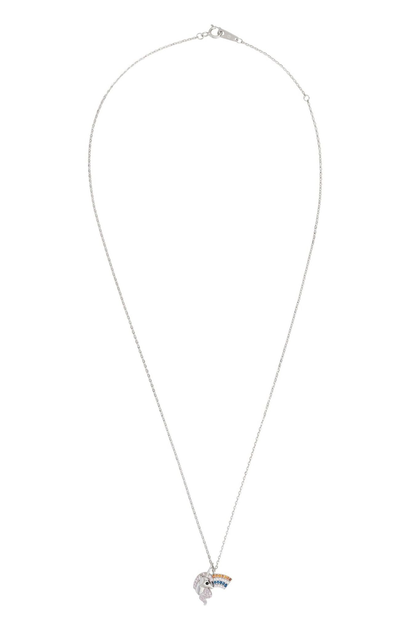 Unicorn And Rainbow Necklace Silver - LATELITA Necklaces