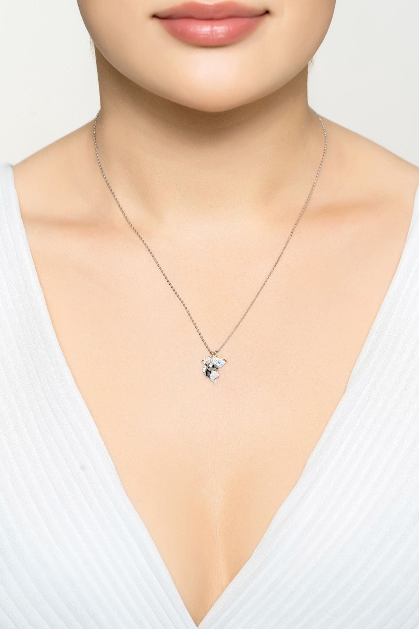Unicorn And Rainbow Necklace Silver - LATELITA Necklaces