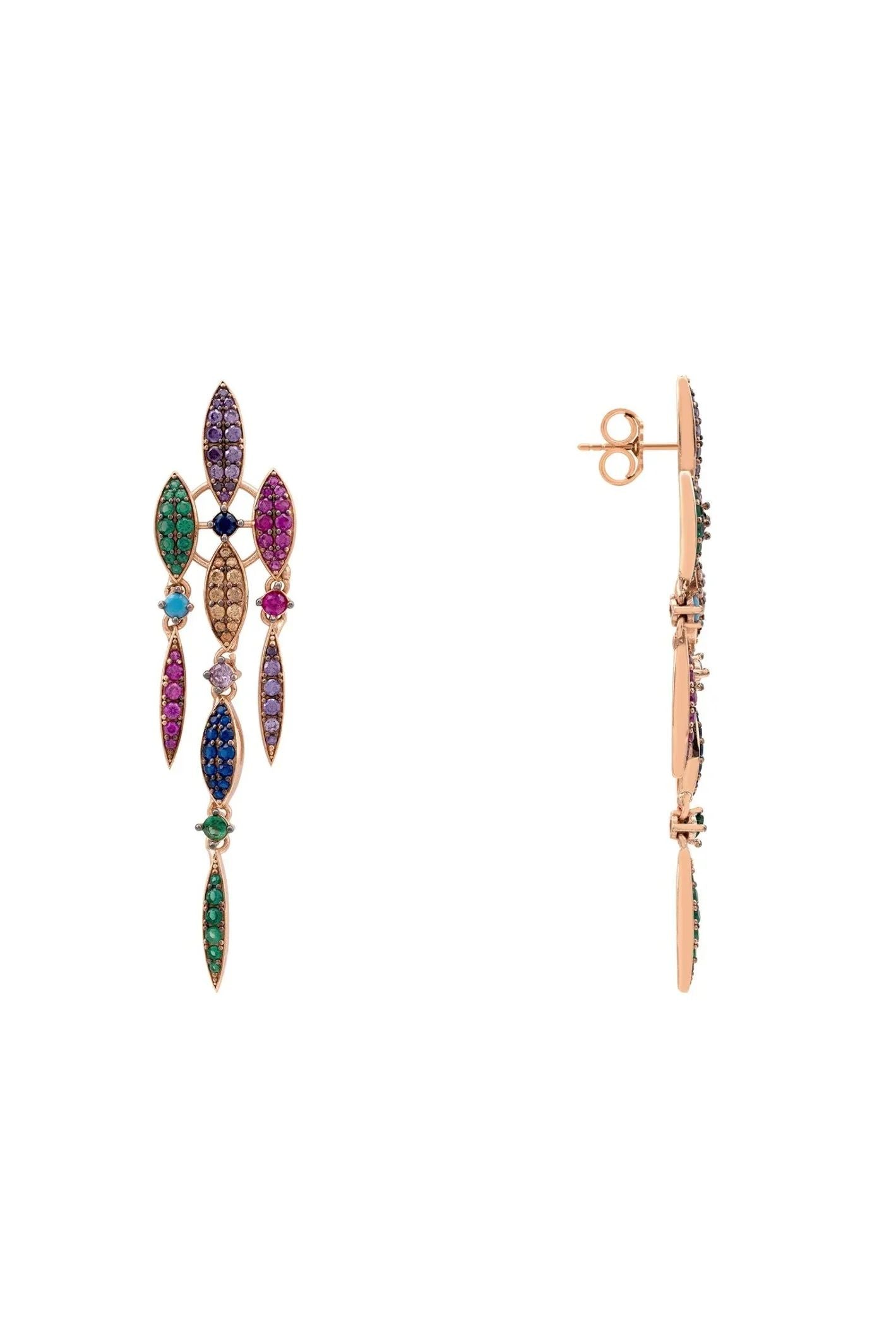 Valencia Rainbow Earrings Rosegold - LATELITA Earrings