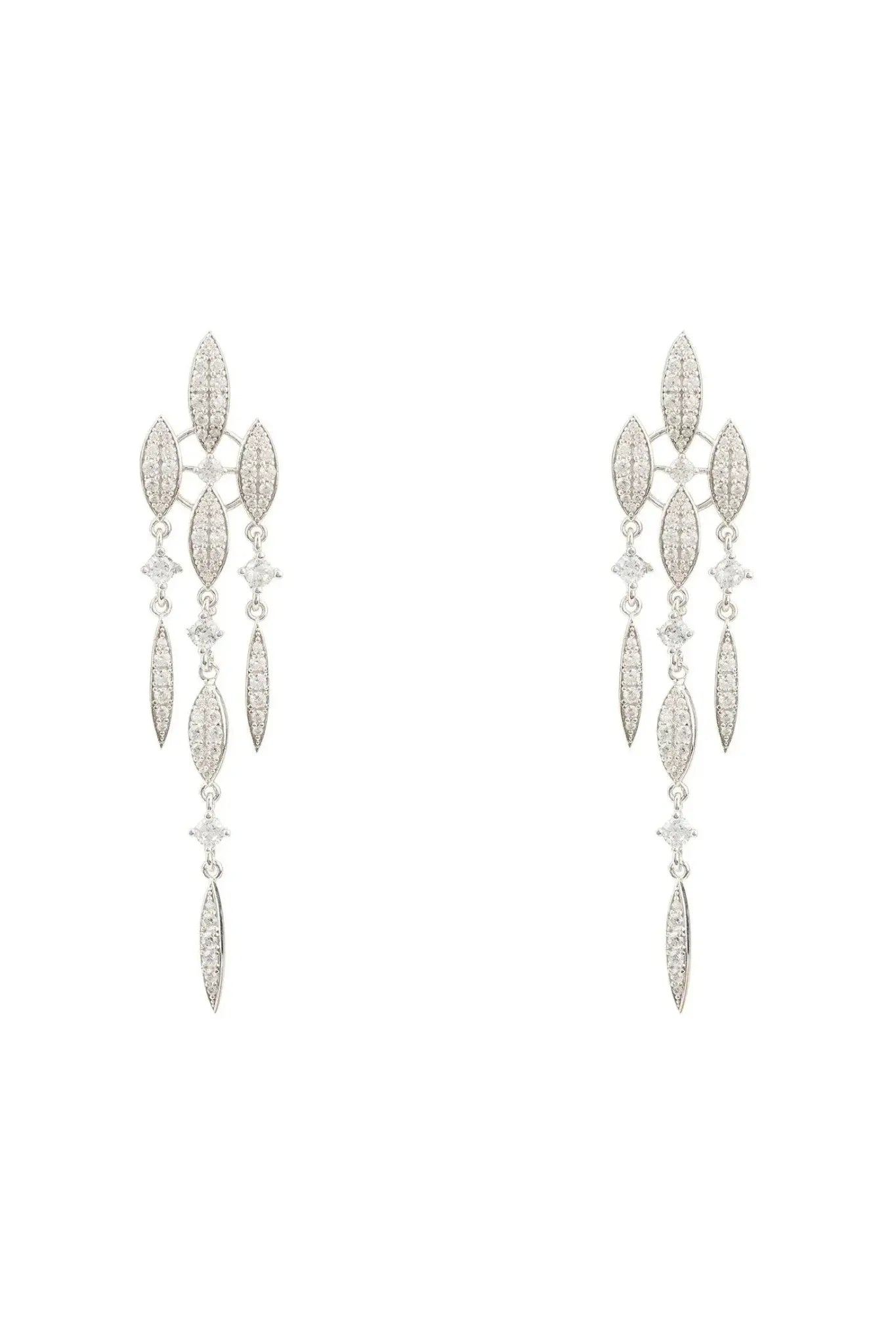 Valencia Statement Drop Earring White Cz Silver - LATELITA Earrings
