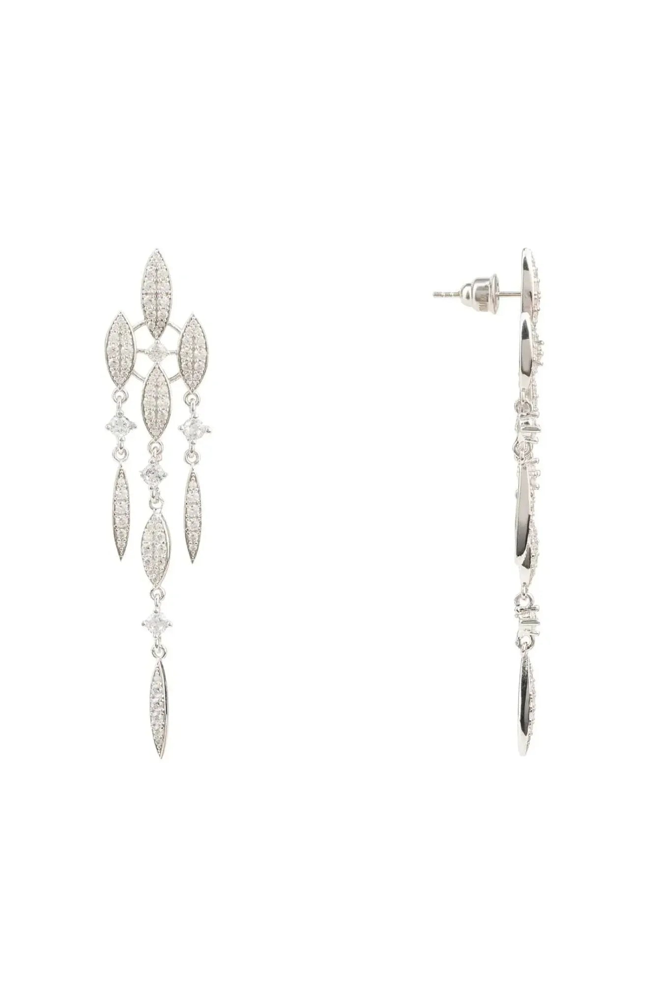 Valencia Statement Drop Earring White Cz Silver - LATELITA Earrings