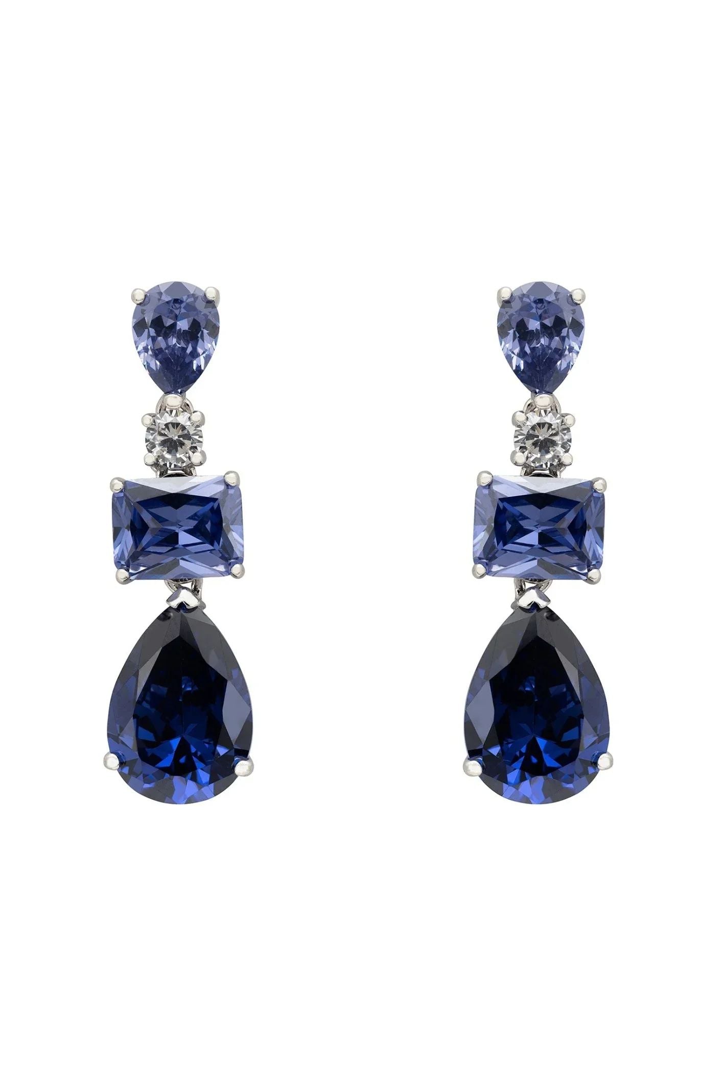 Valentina Drop Earrings Silver Tanzanite - LATELITA Earrings