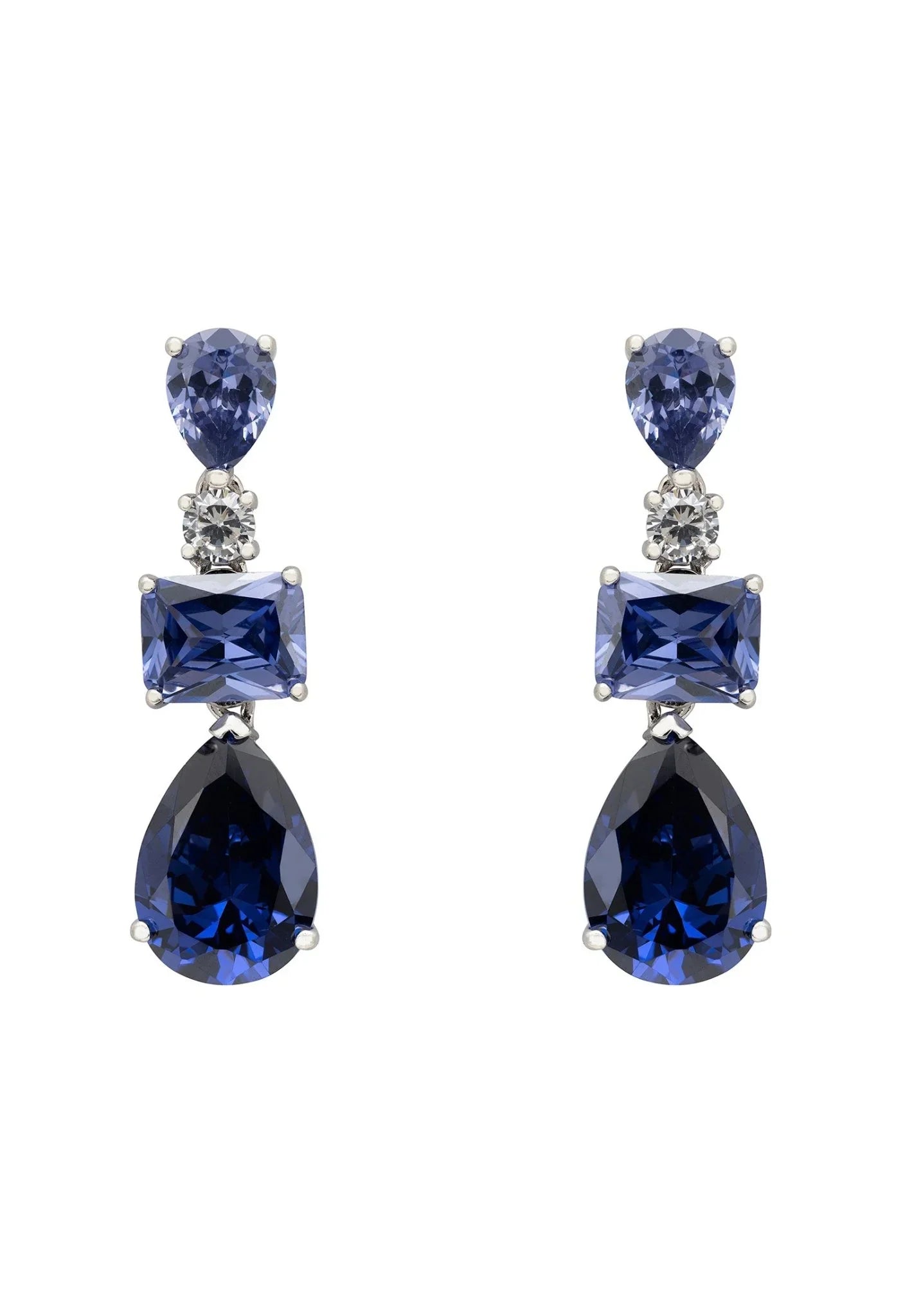 Valentina Drop Earrings Silver Tanzanite - LATELITA Earrings