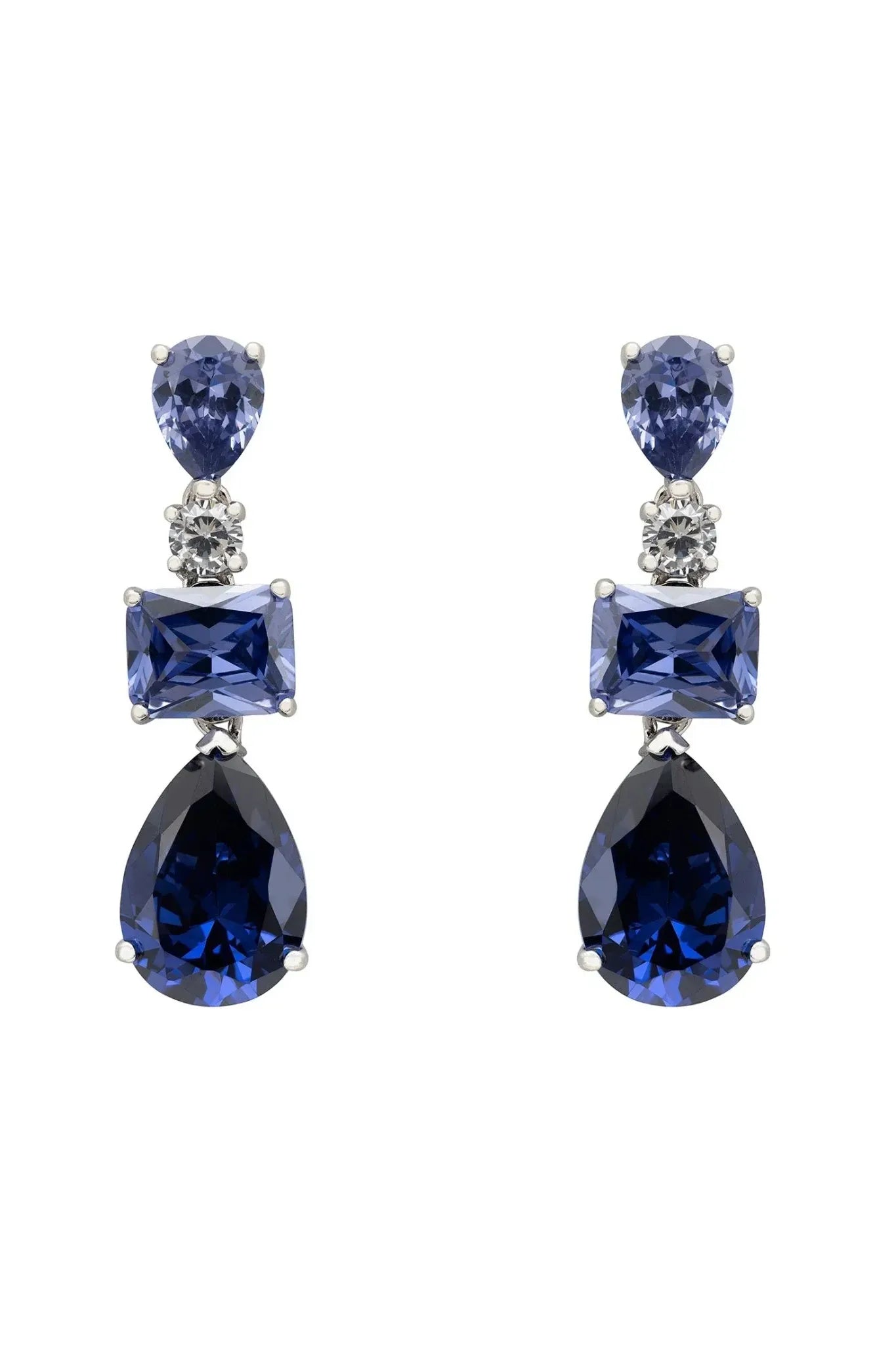 Valentina Drop Earrings Silver Tanzanite - LATELITA Earrings