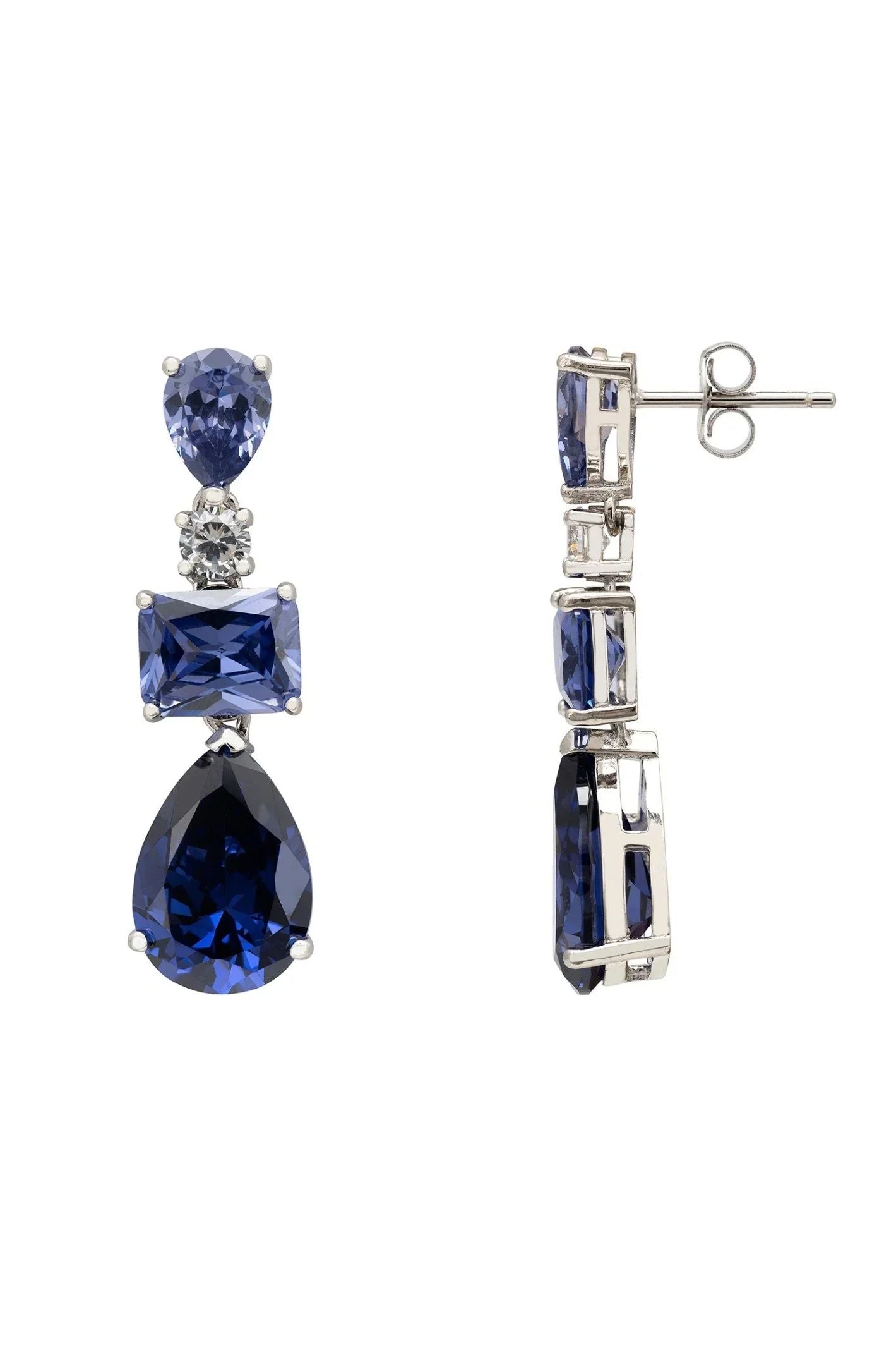 Valentina Drop Earrings Silver Tanzanite - LATELITA Earrings
