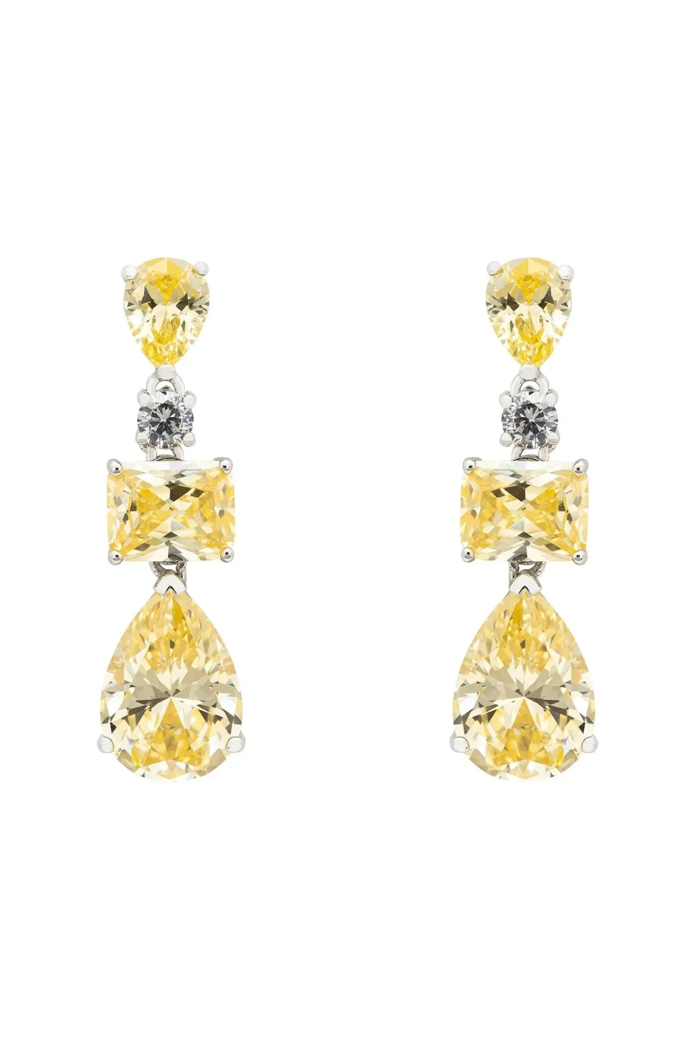 Valentina Drop Earrings Silver Yellow Topaz - LATELITA Earrings
