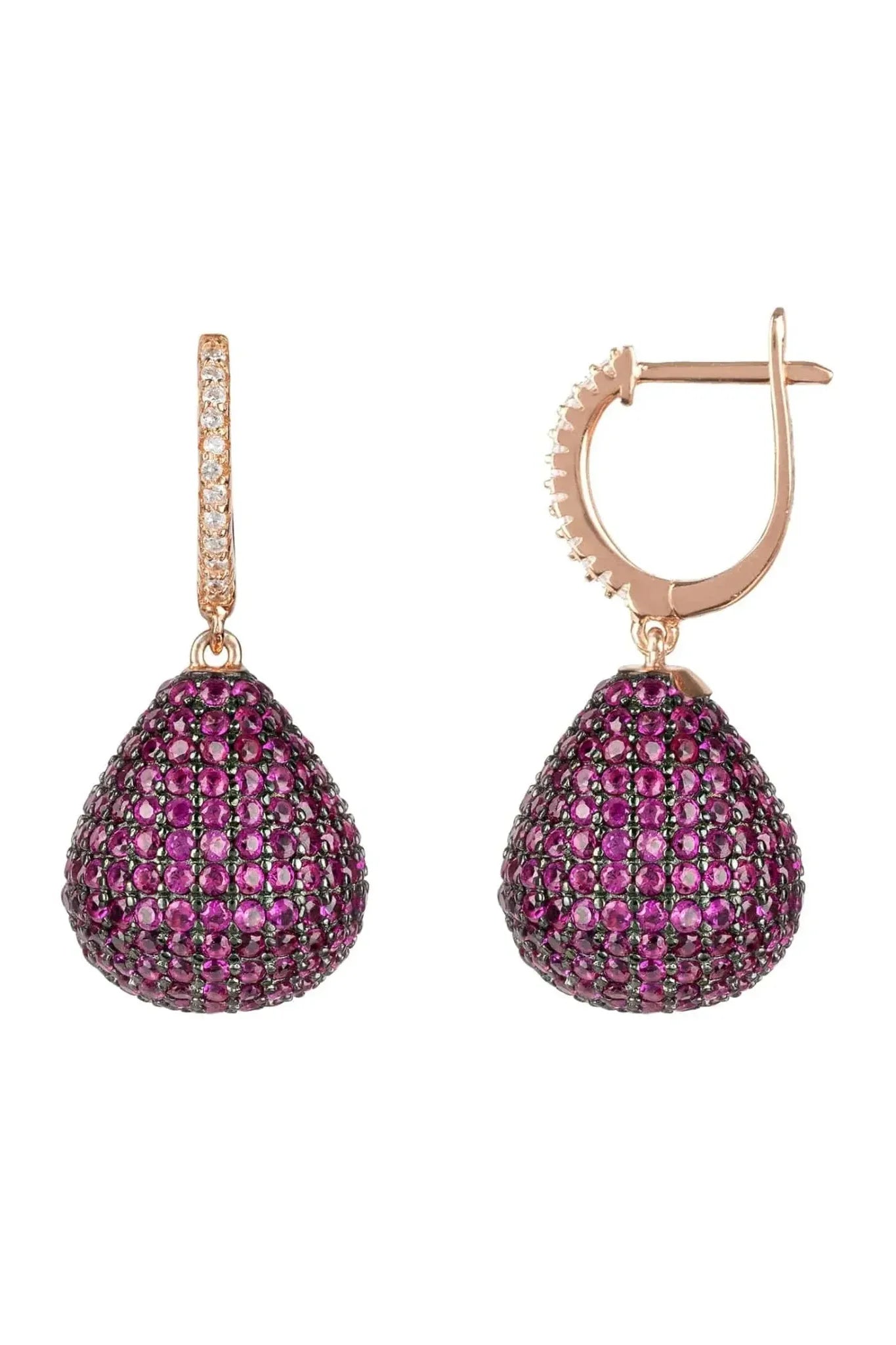 Valerie Pear Drop Gemstone Earring Rosegold Ruby - LATELITA Earrings