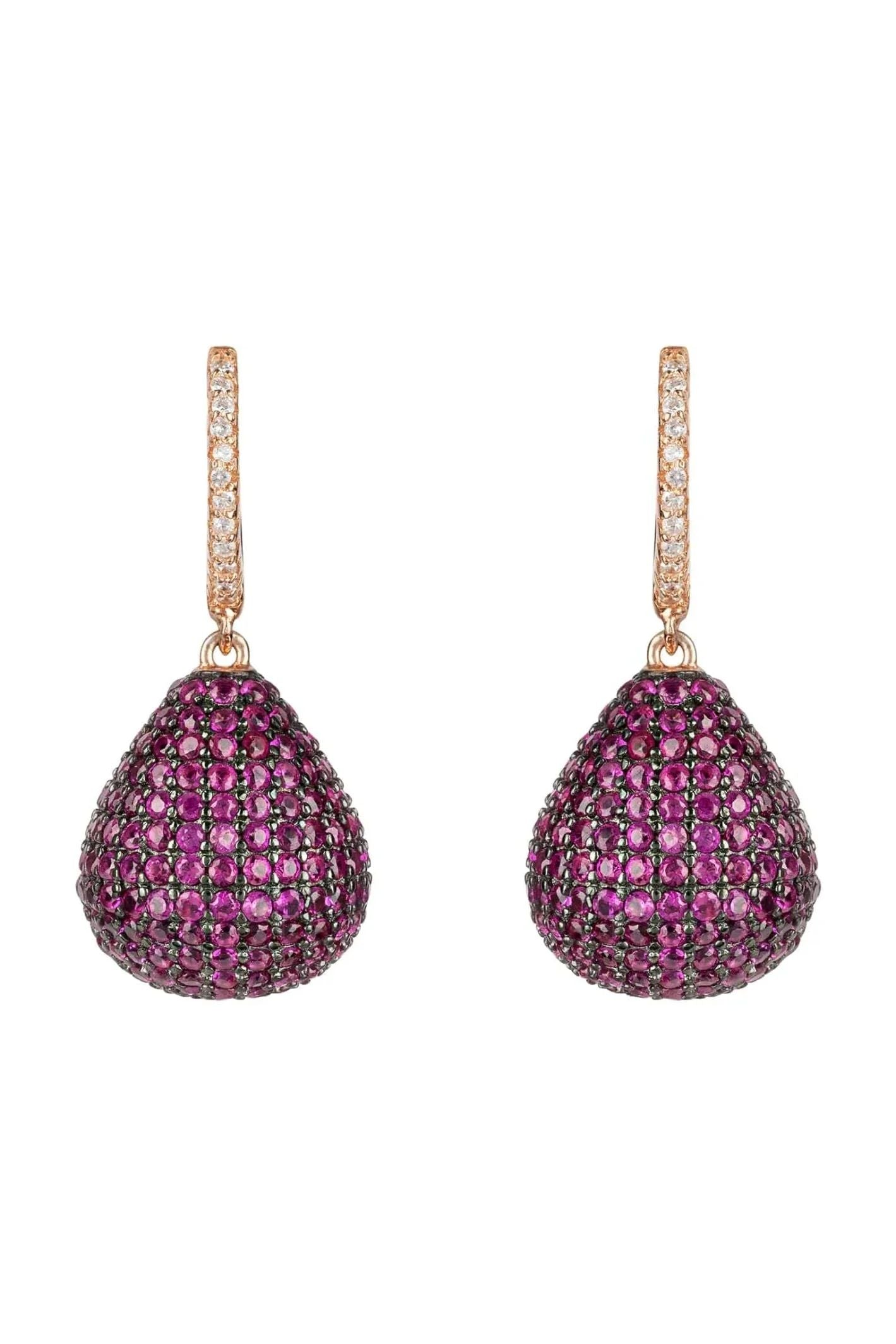 Valerie Pear Drop Gemstone Earring Rosegold Ruby - LATELITA Earrings