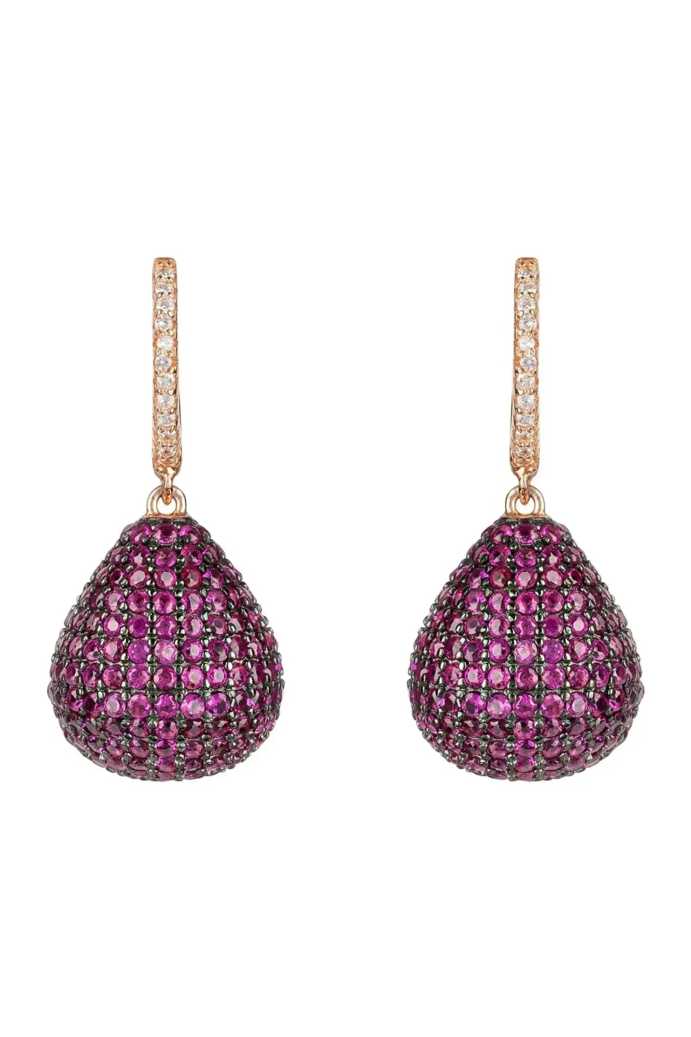 Valerie Pear Drop Gemstone Earring Rosegold Ruby - LATELITA Earrings