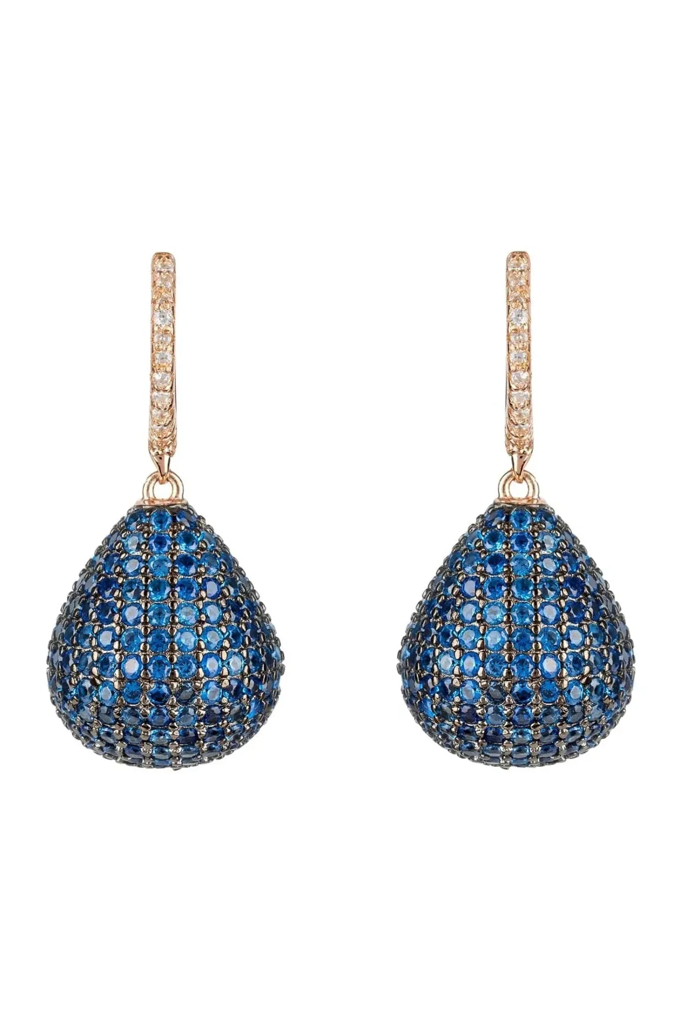 Valerie Pear Drop Gemstone Earring Rosegold Sapphire Blue - LATELITA Earrings