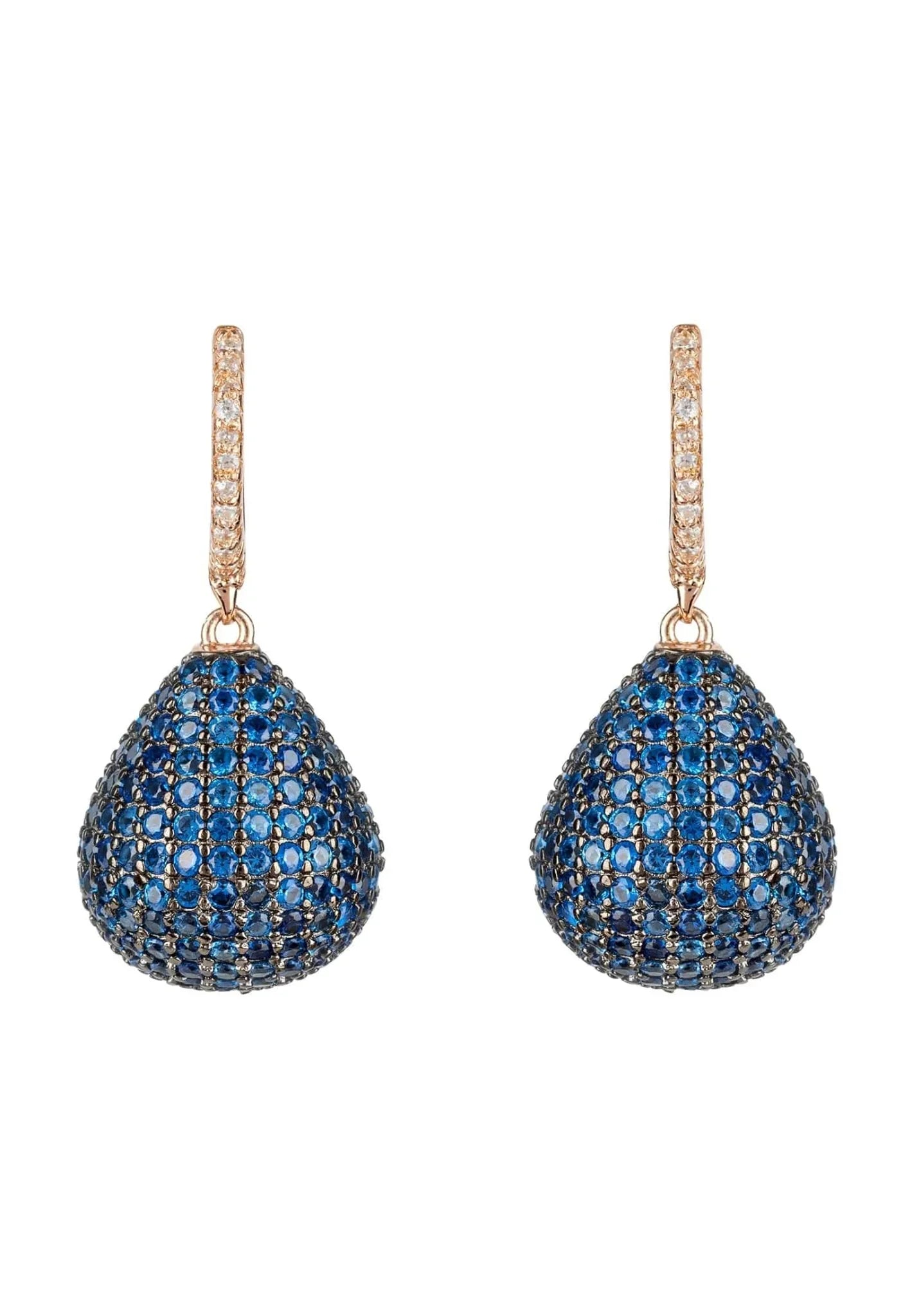 Valerie Pear Drop Gemstone Earring Rosegold Sapphire Blue - LATELITA Earrings