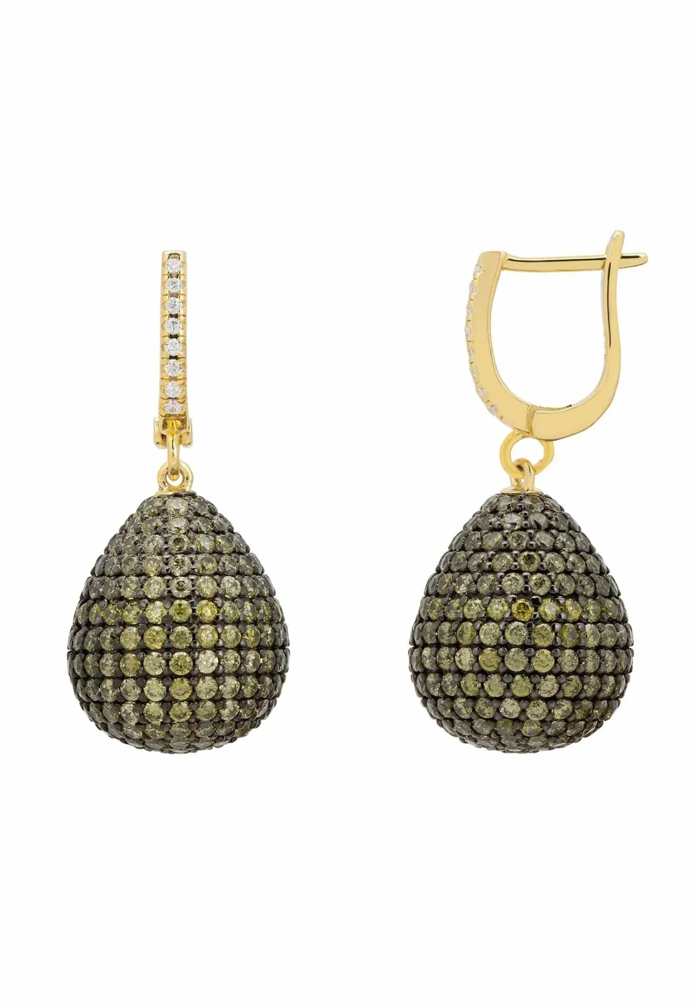 Valerie Pear Drop Gemstone Earrings Gold Peridot - LATELITA Earrings
