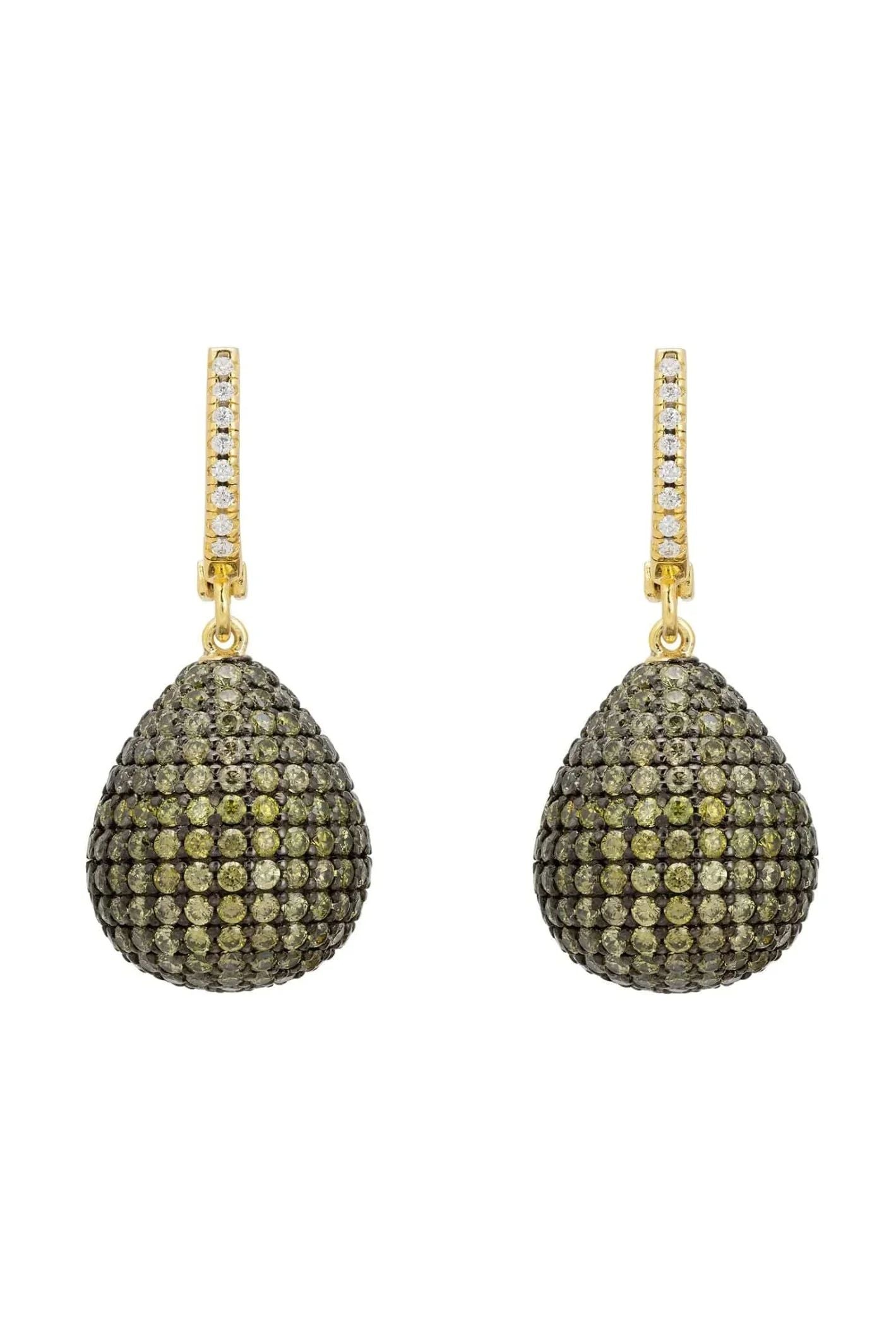 Valerie Pear Drop Gemstone Earrings Gold Peridot - LATELITA Earrings
