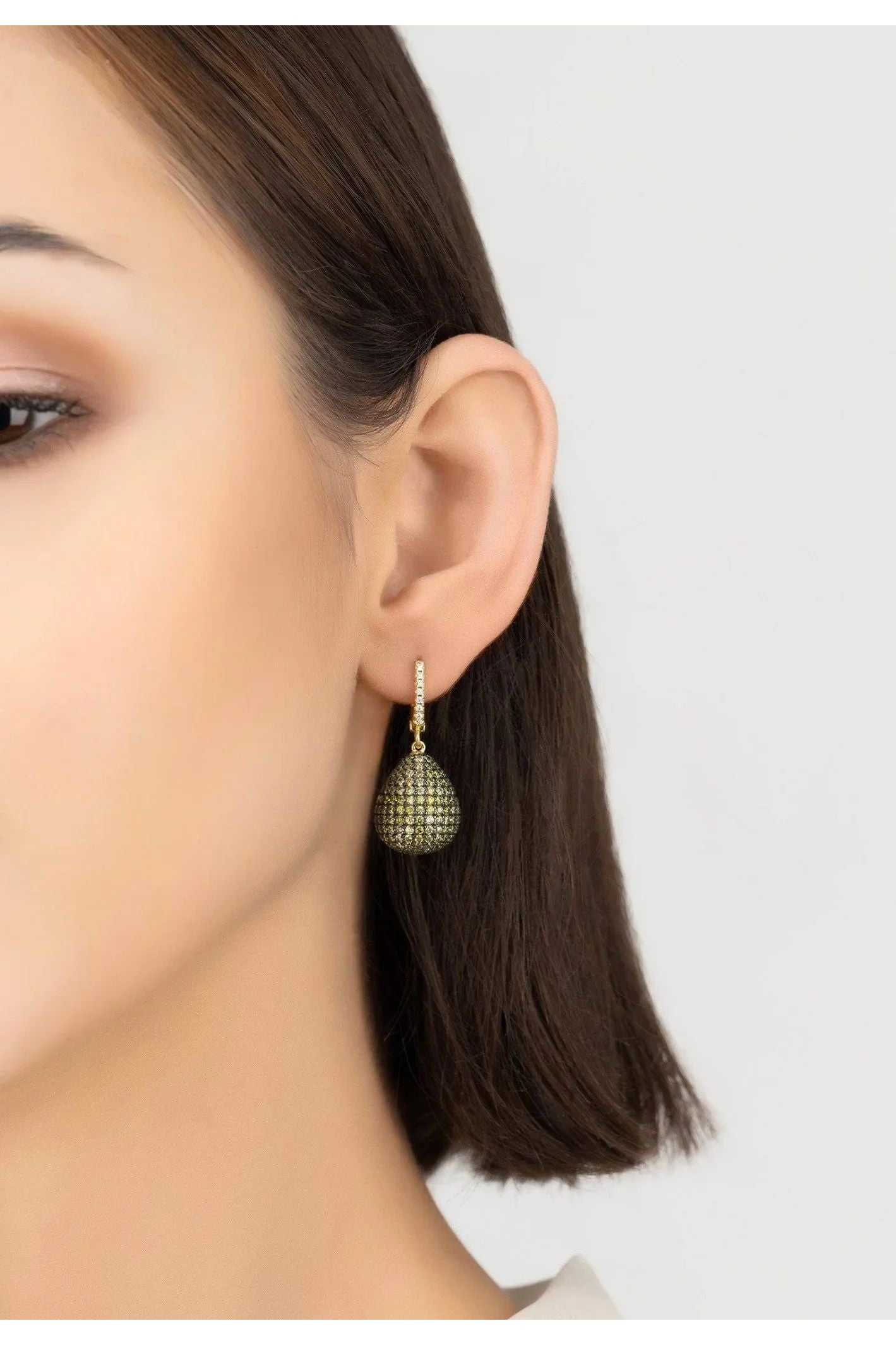 Valerie Pear Drop Gemstone Earrings Gold Peridot - LATELITA Earrings