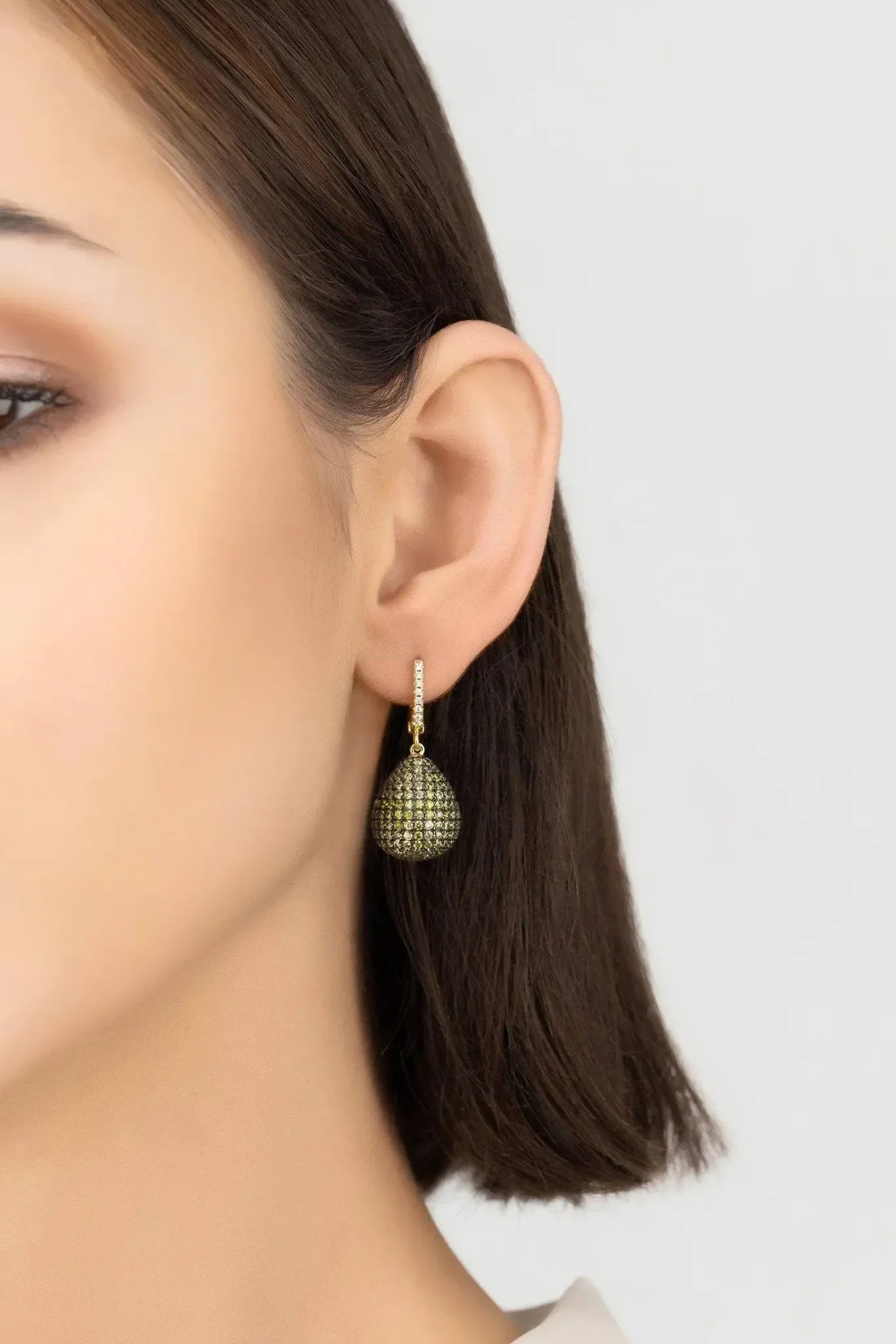 Valerie Pear Drop Gemstone Earrings Gold Peridot - LATELITA Earrings