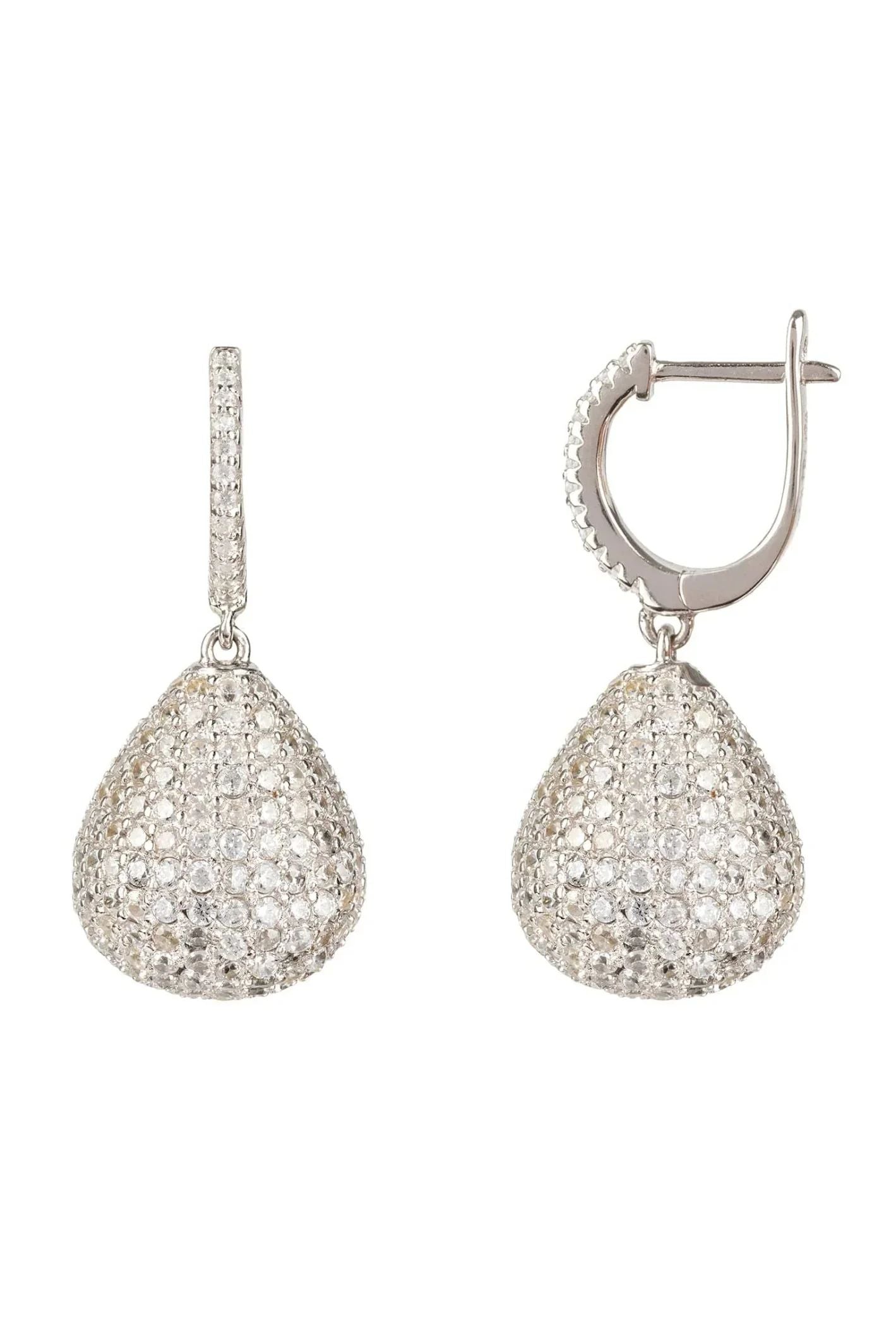 Valerie Pear Drop Gemstone Earrings Silver White Cz - LATELITA Earrings