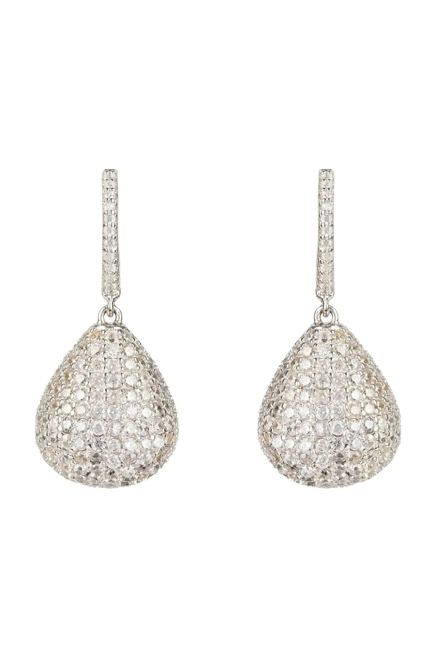 Valerie Pear Drop Gemstone Earrings Silver White Cz - LATELITA Earrings