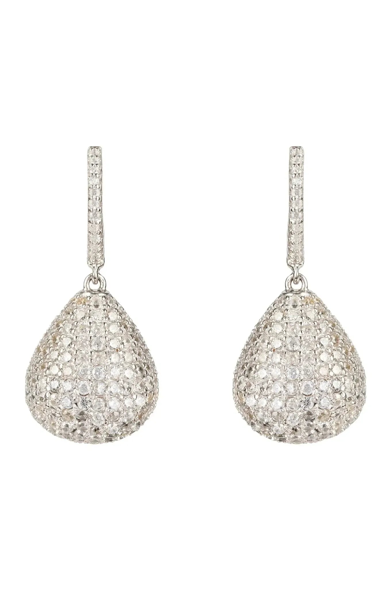 Valerie Pear Drop Gemstone Earrings Silver White Cz - LATELITA Earrings