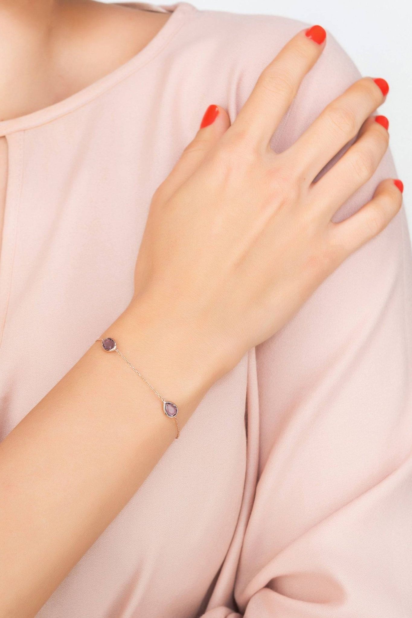 Venice Bracelet Rosegold Amethyst - LATELITA Bracelets