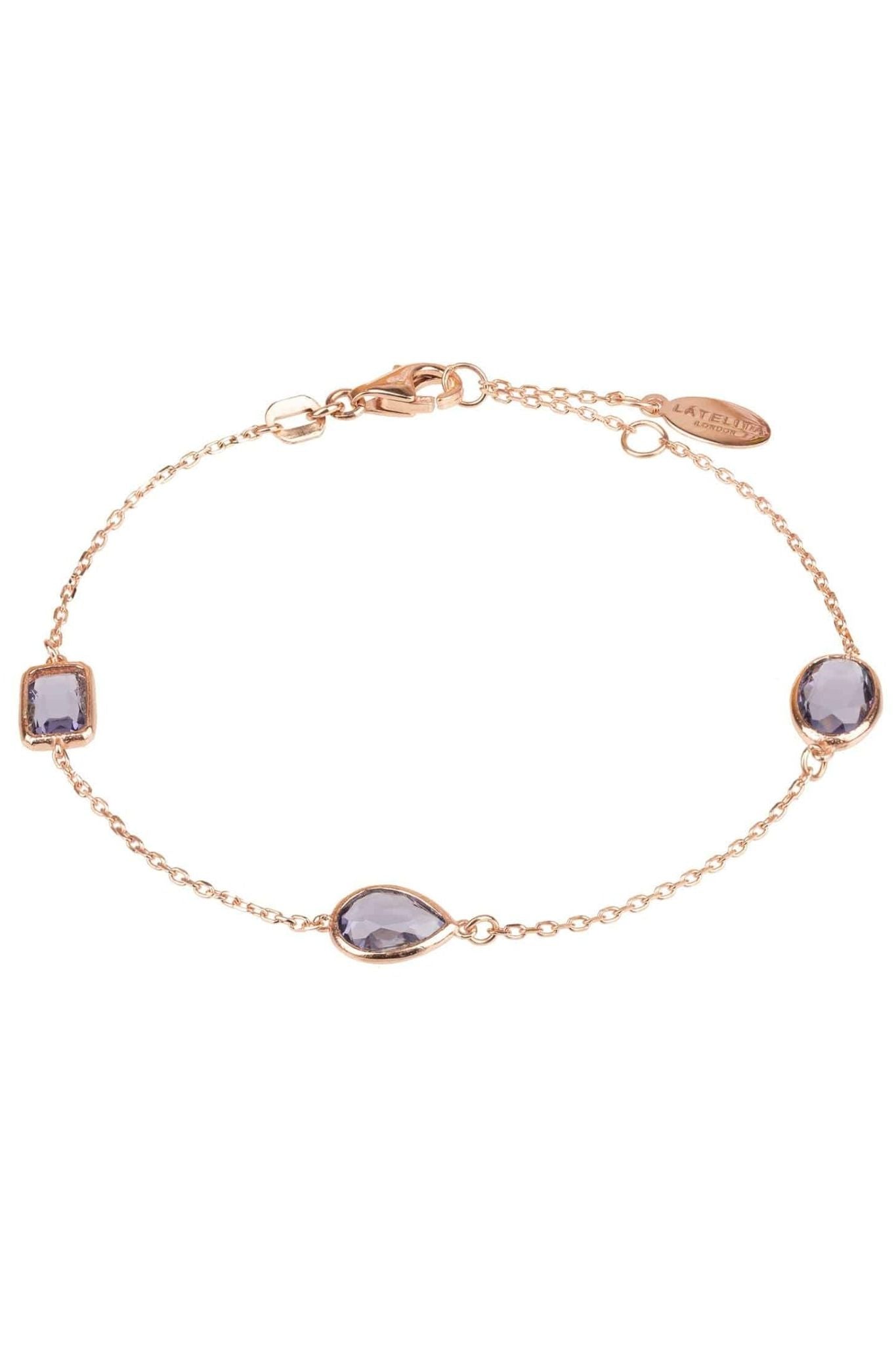 Venice Bracelet Rosegold Amethyst - LATELITA Bracelets