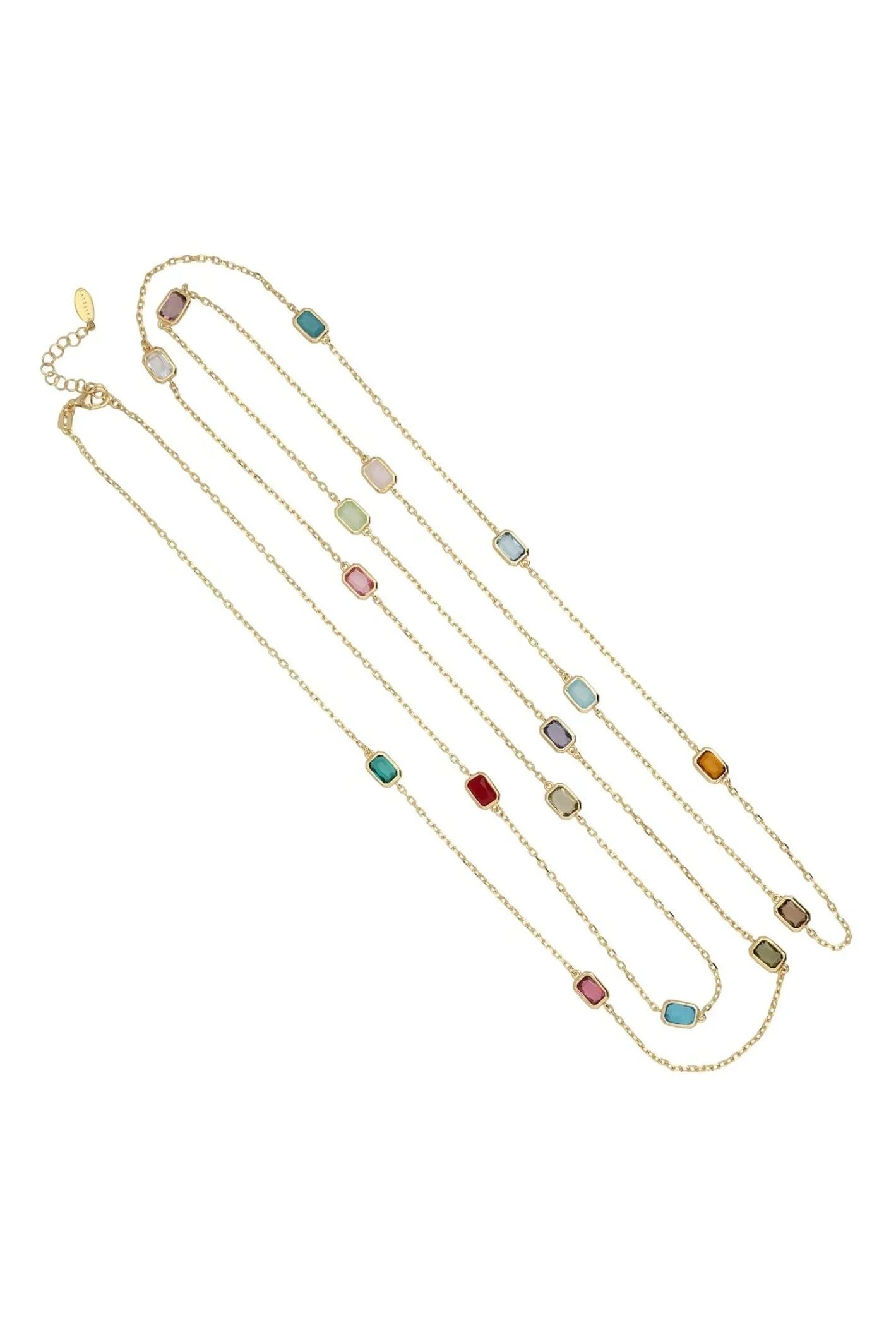 Venice Rainbow 120Cm Necklace Gold - LATELITA Necklaces