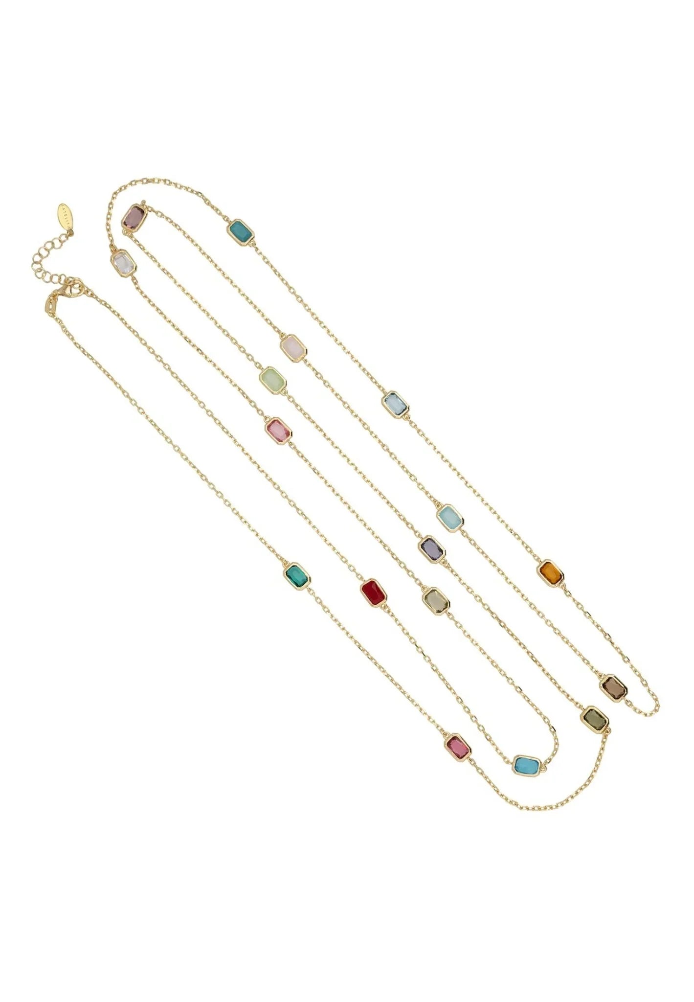 Venice Rainbow 120Cm Necklace Gold - LATELITA Necklaces