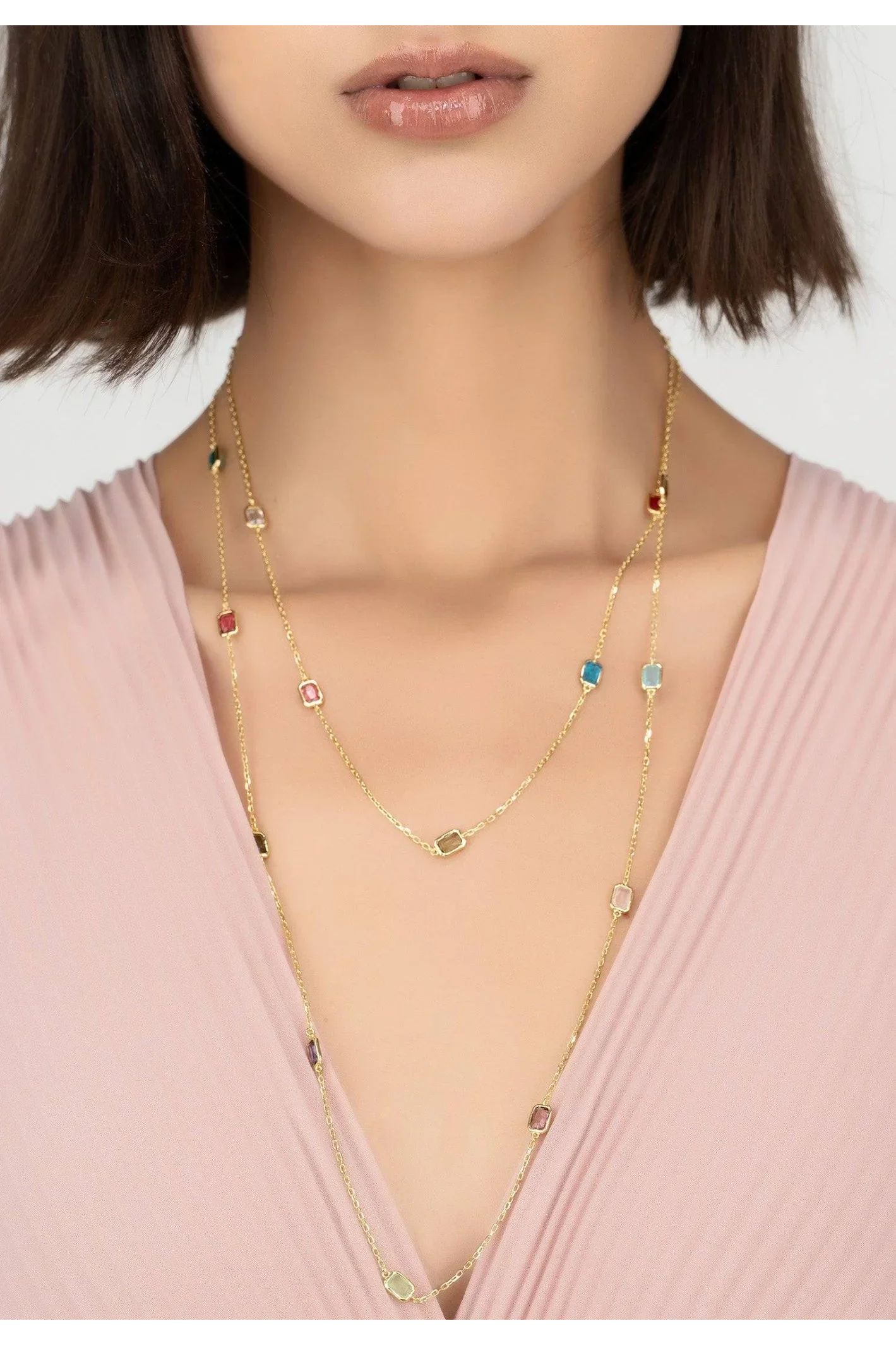 Venice Rainbow 120Cm Necklace Gold - LATELITA Necklaces