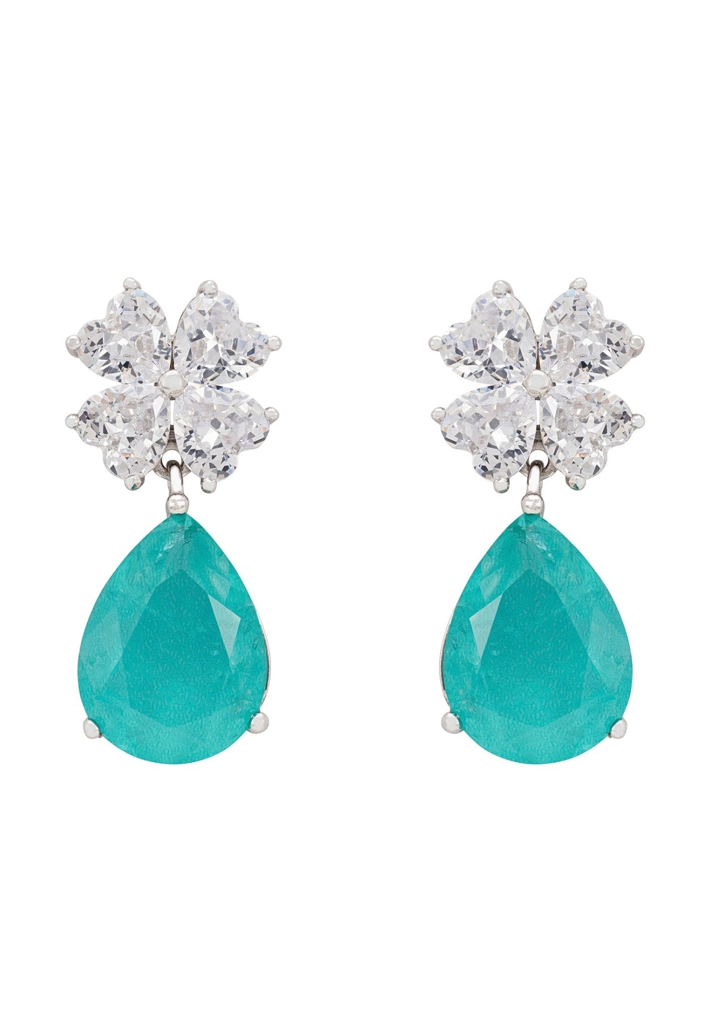 Victoria Teardrop Earrings Silver Paraiba Tourmaline - LATELITA Earrings