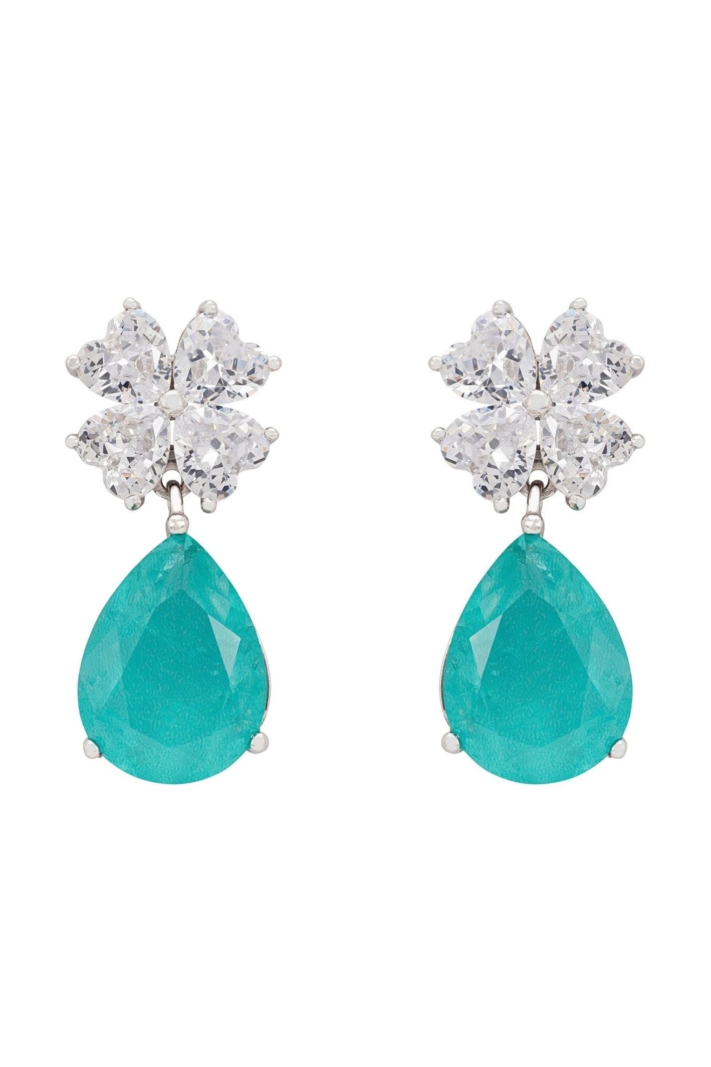Victoria Teardrop Earrings Silver Paraiba Tourmaline - LATELITA Earrings