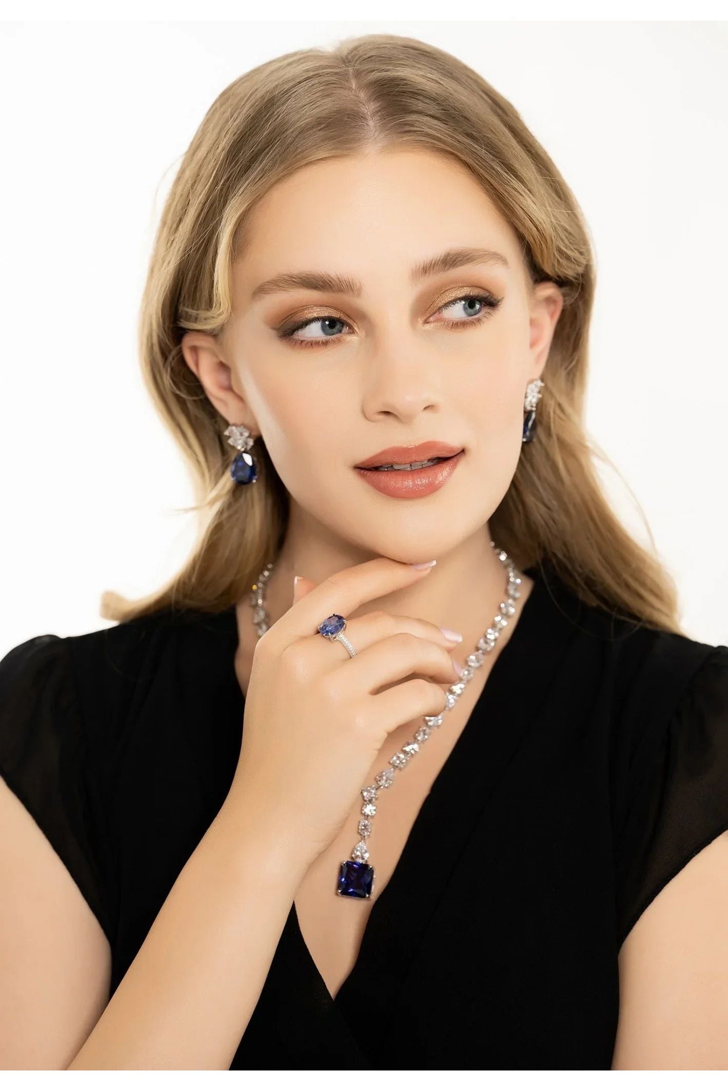 Victoria Teardrop Earrings Silver Tanzanite - LATELITA Earrings