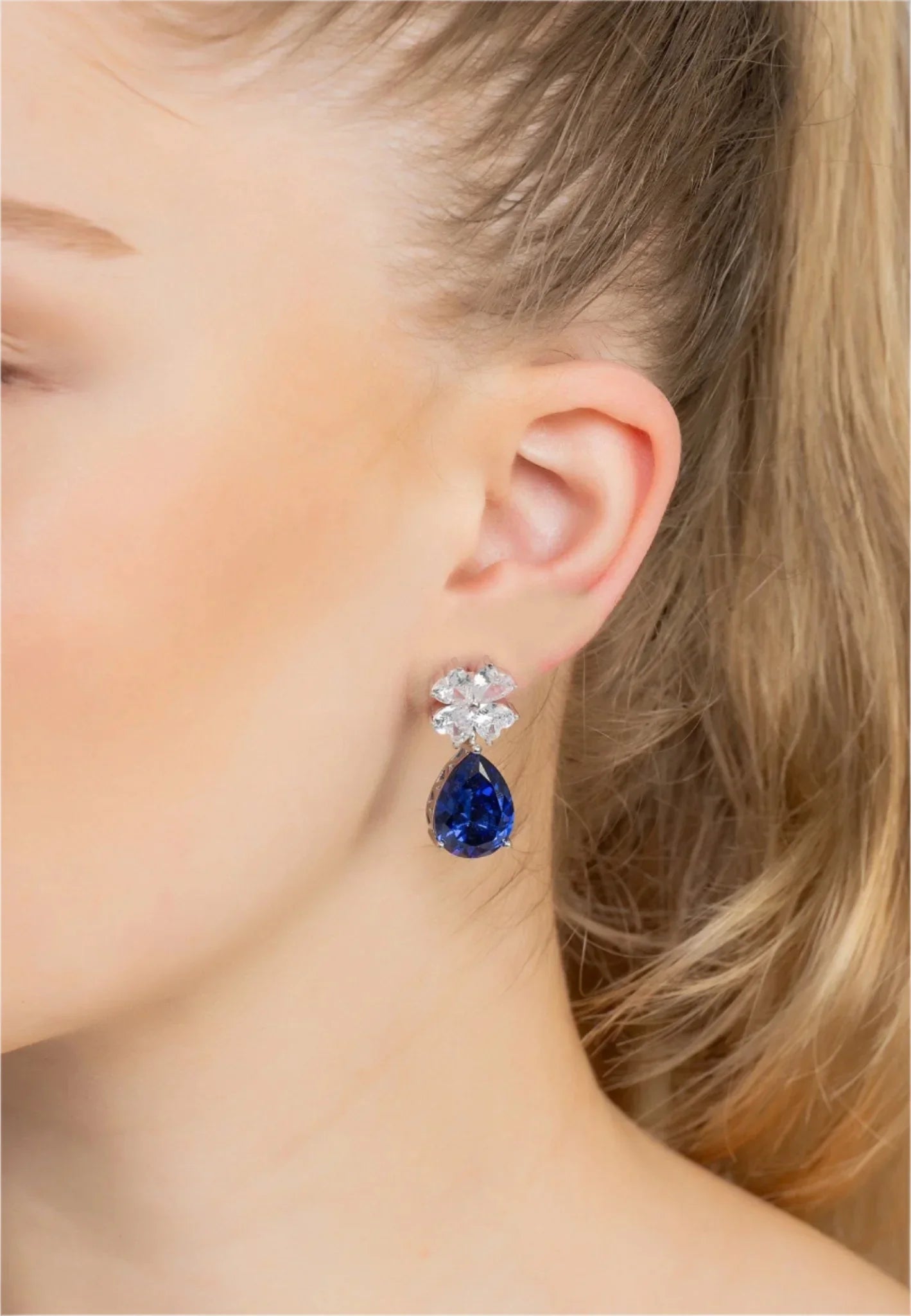 Victoria Teardrop Earrings Silver Tanzanite - LATELITA Earrings